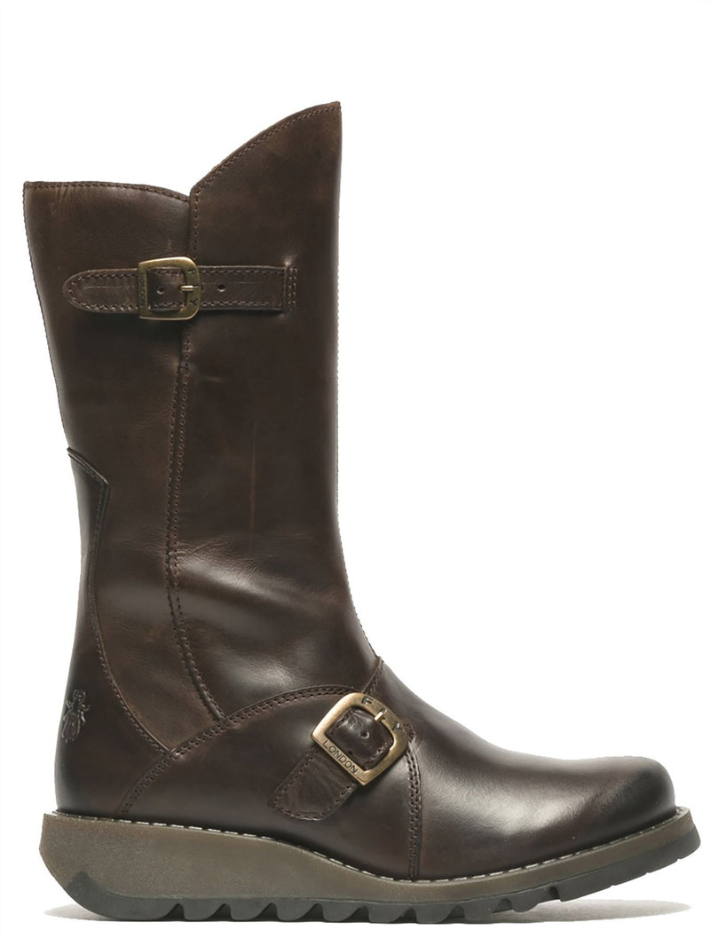 Fly London MES 2 Rug Leder Damen Braune Stiefel