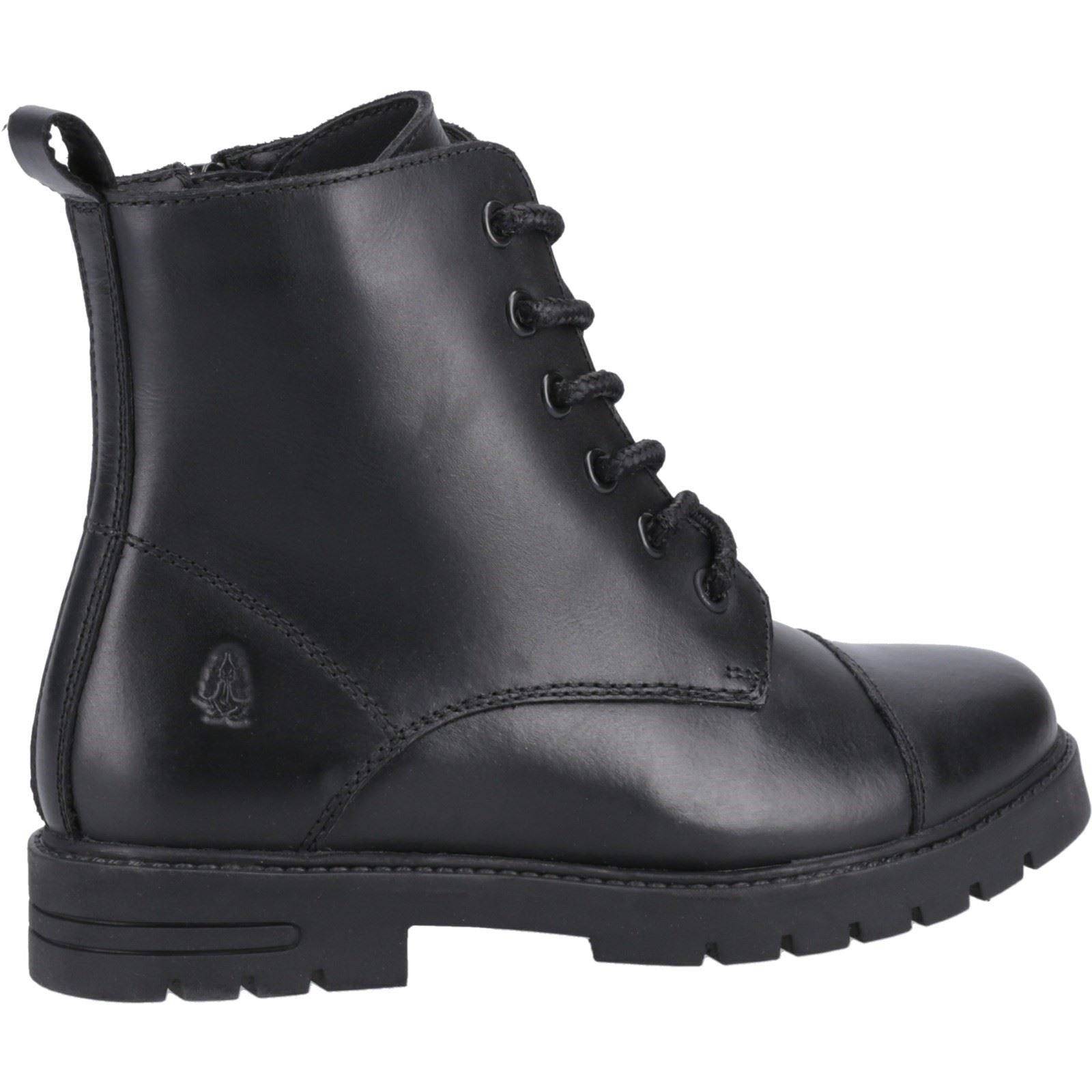 Hush Puppies Lauren Senior Mädchen Schwarze Farbe Lederstiefel