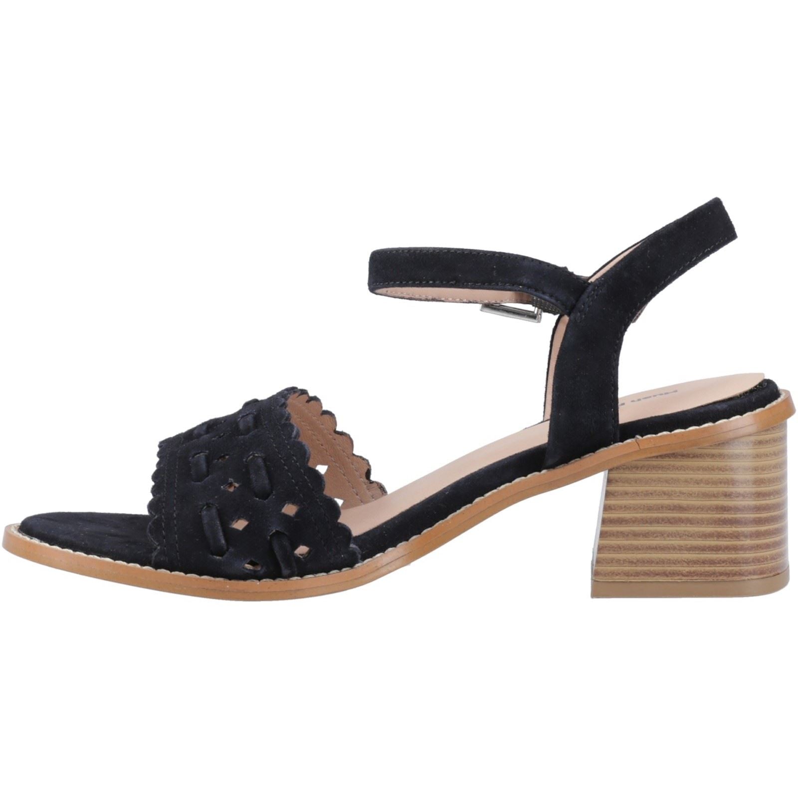 Hush Puppies Lacie Veloursleder Damenschwarze Sandalen