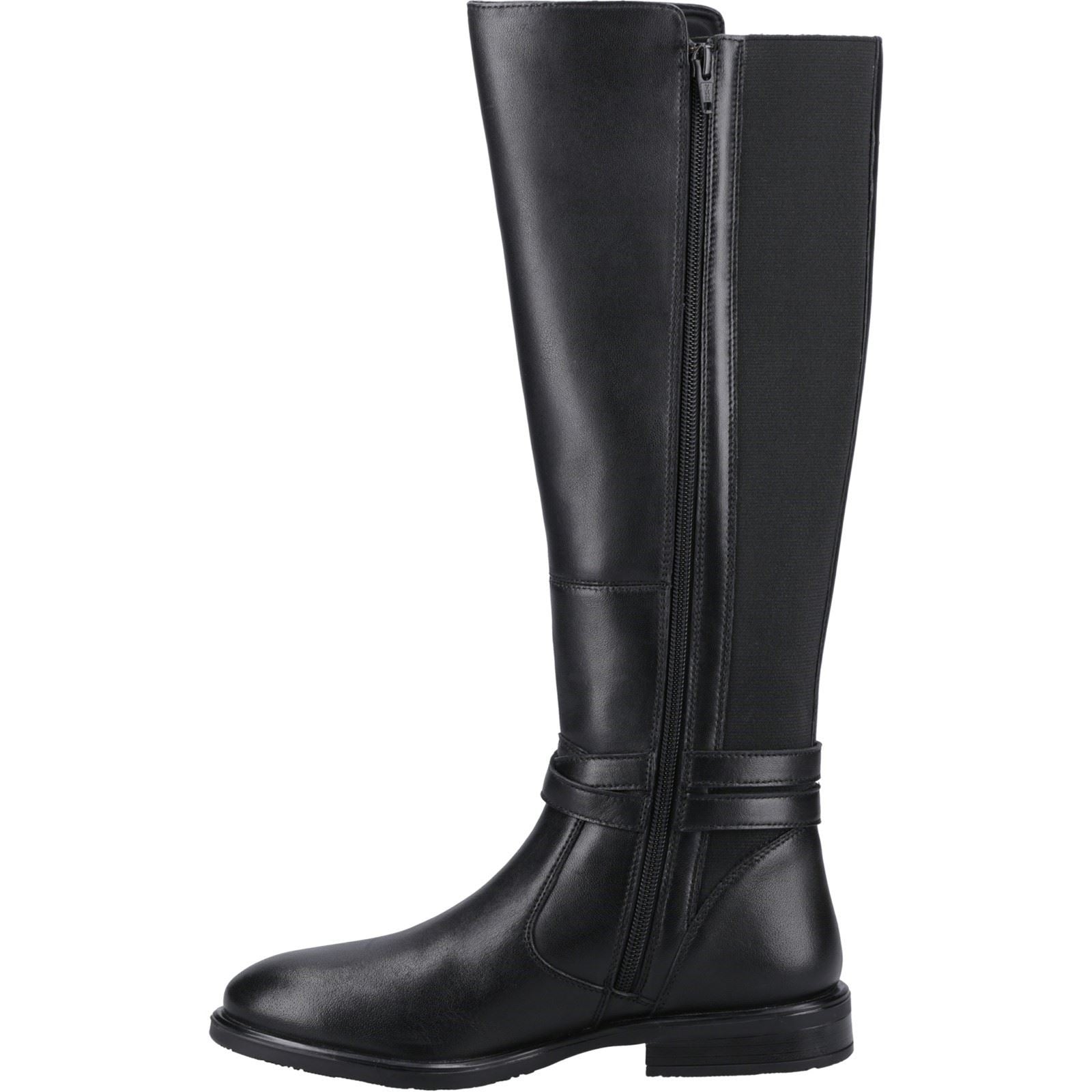 Hush Puppies Victoria Leder Damen Schwarze Stiefel