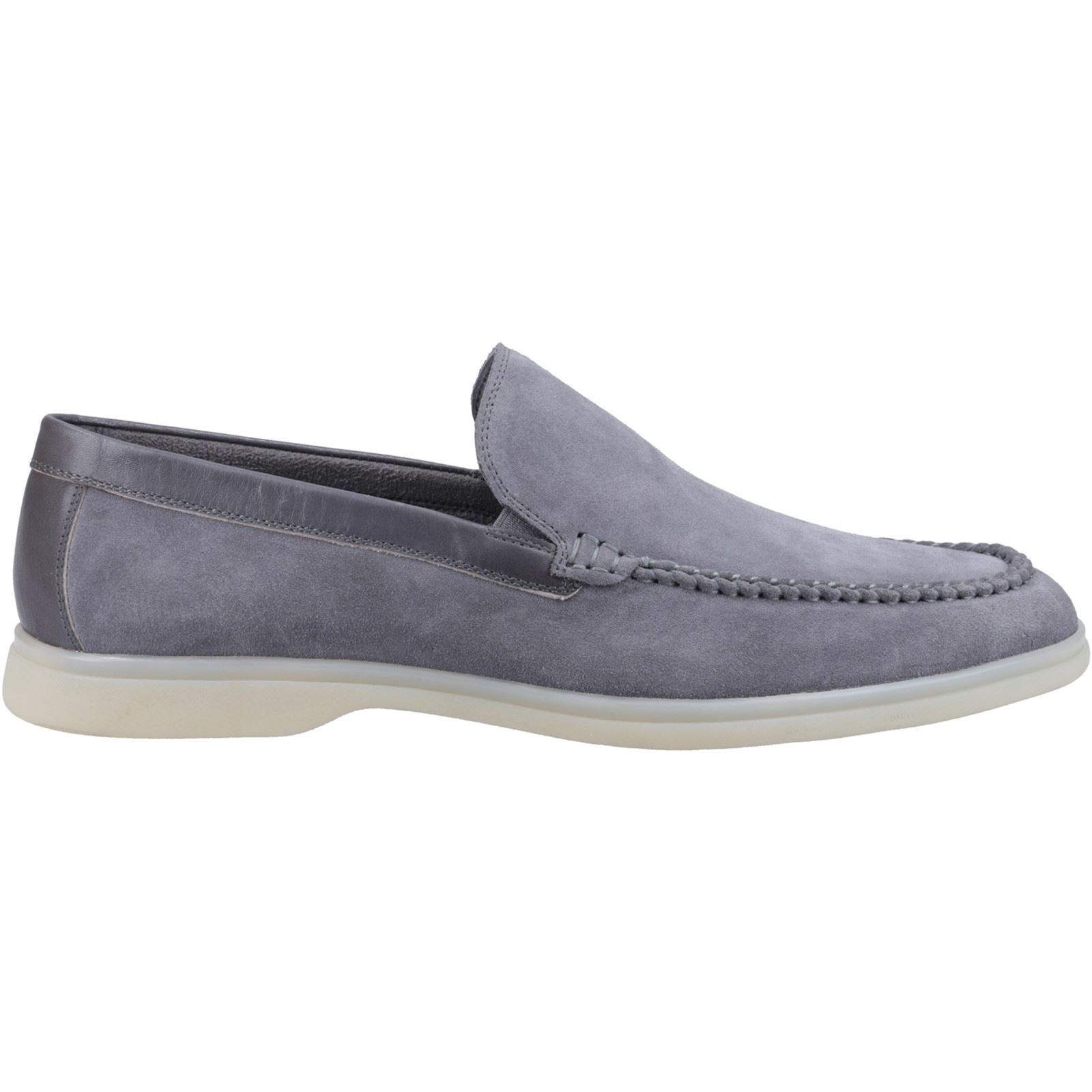 Hush Puppies Leon Herren Lederslipper In Grau Aus Wildleder