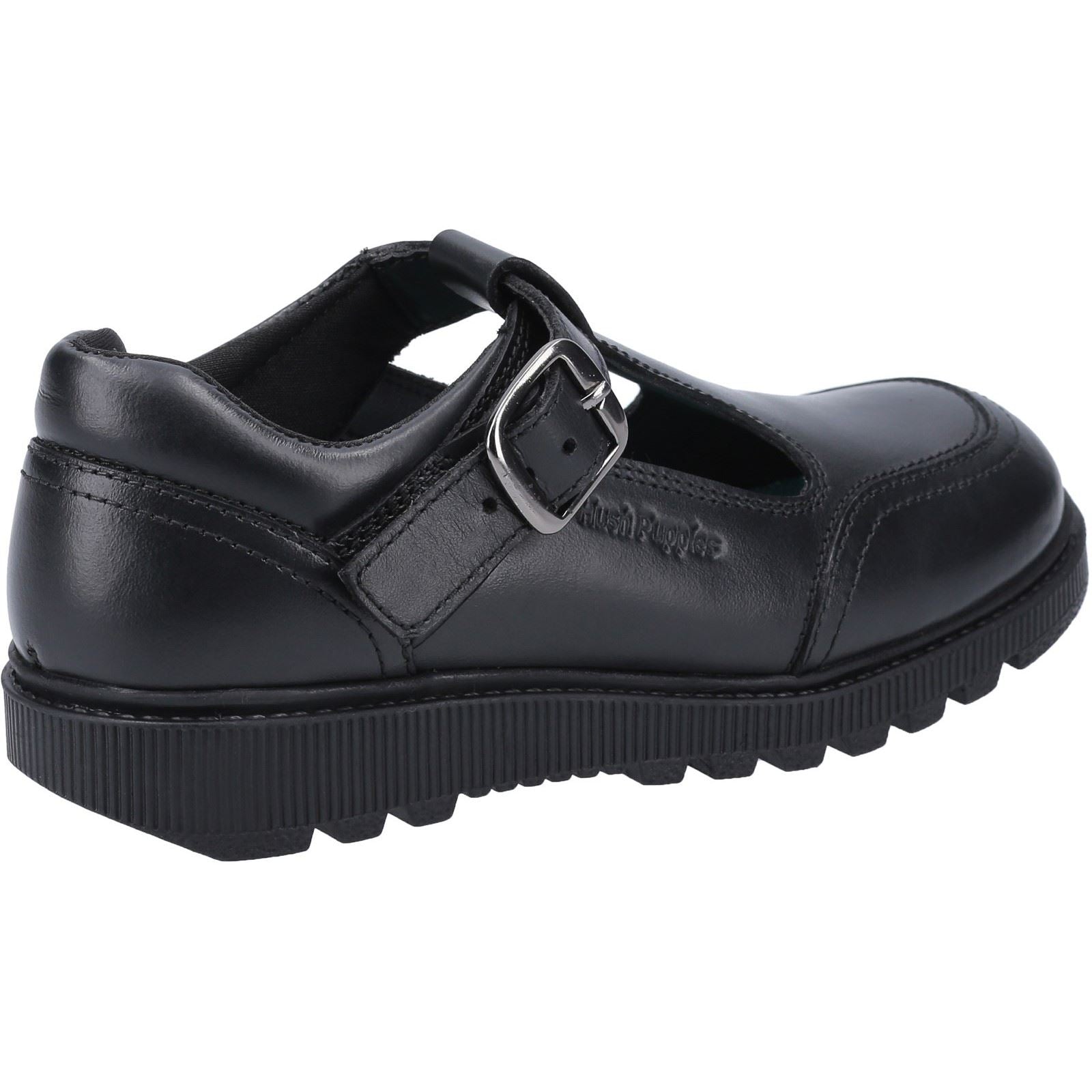 Hush Puppies Kerry Senior Mädchenschuhe Aus Schwarzem Leder