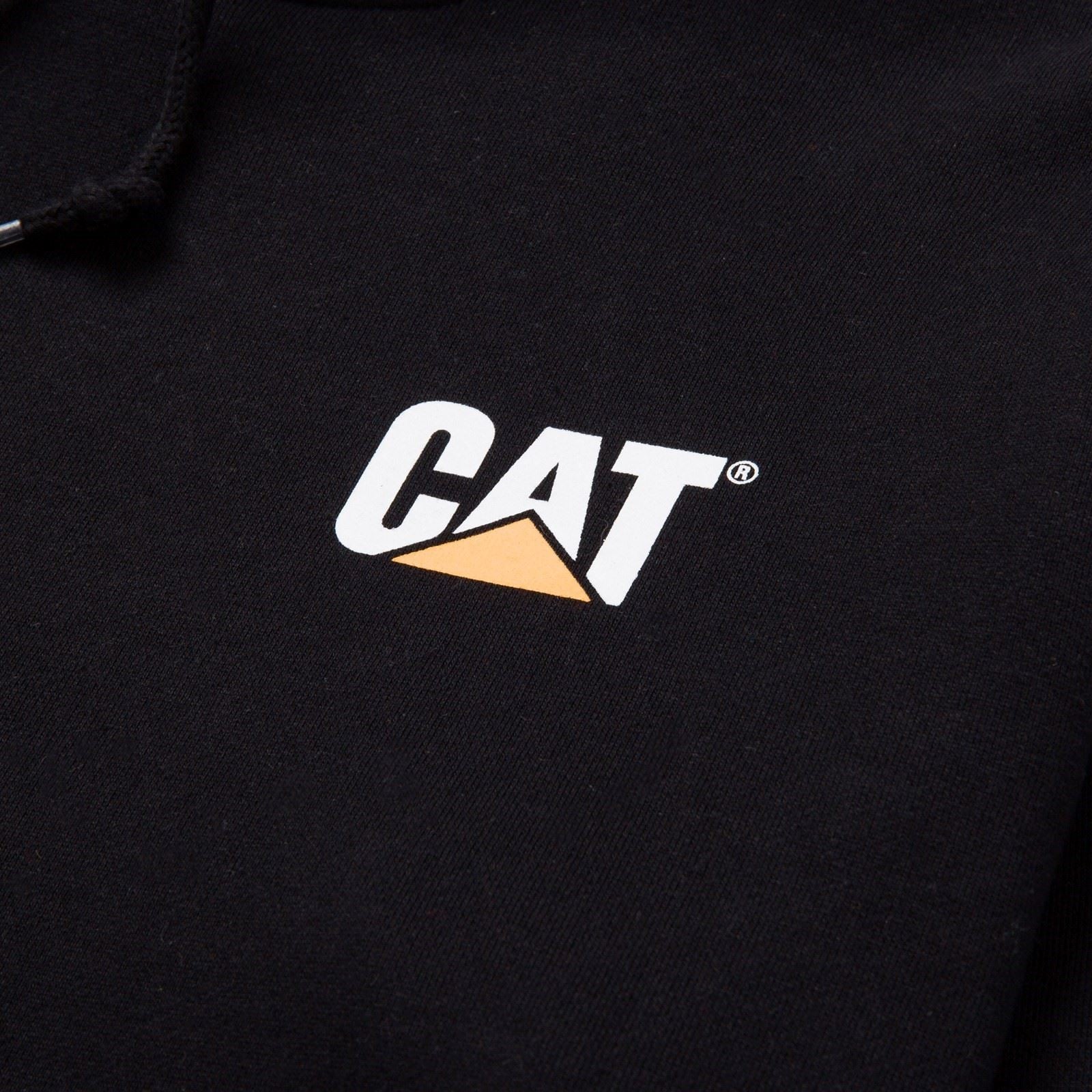 Caterpillar Trademark Banner Baumwolle Herren Schwarzes Kapuzensweatshirt