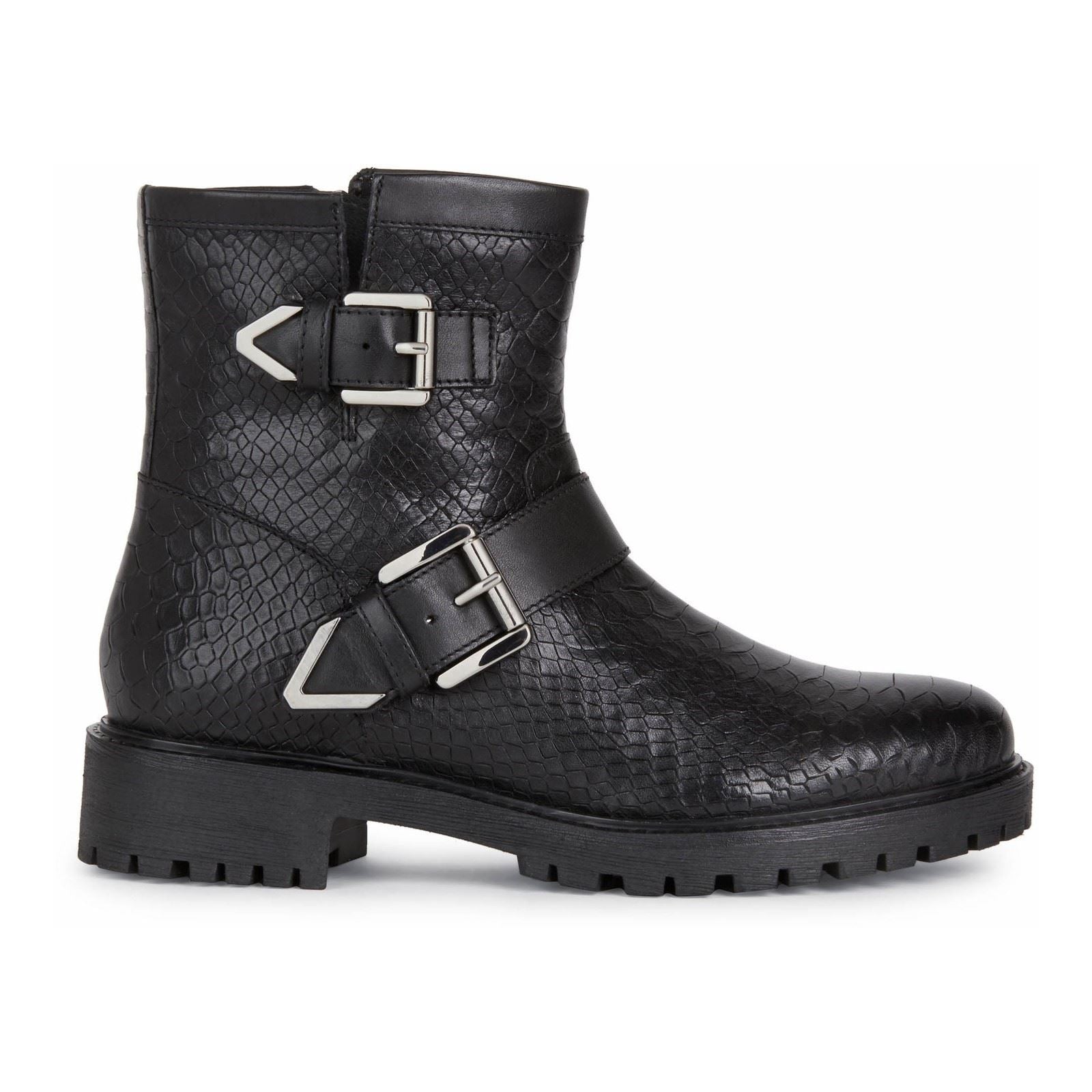 Geox Hoara Rindsleder Damenstiefel In Schwarz