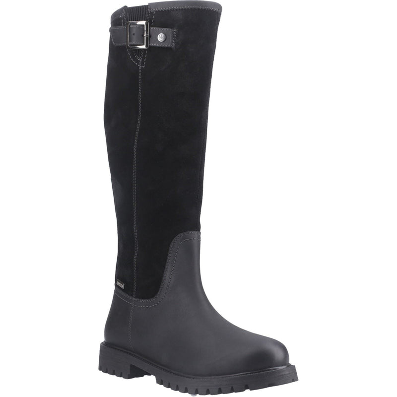 Hunter Canna Tall Boot Damen Schwarze Farbe Lederstiefel