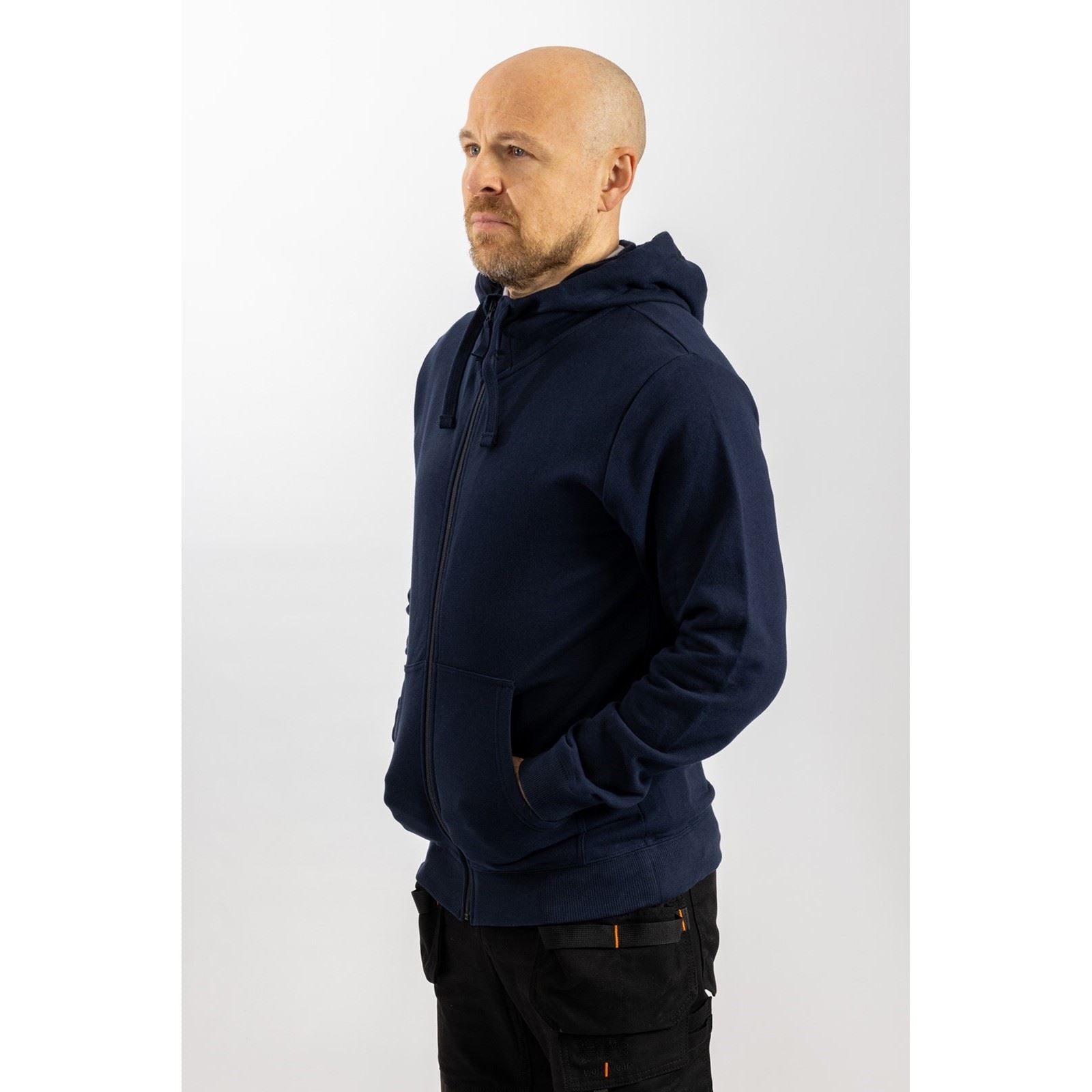 Helly Hansen Workwear Manchester Zip Baumwoll Herrenblauer Kapuzensweatshirt