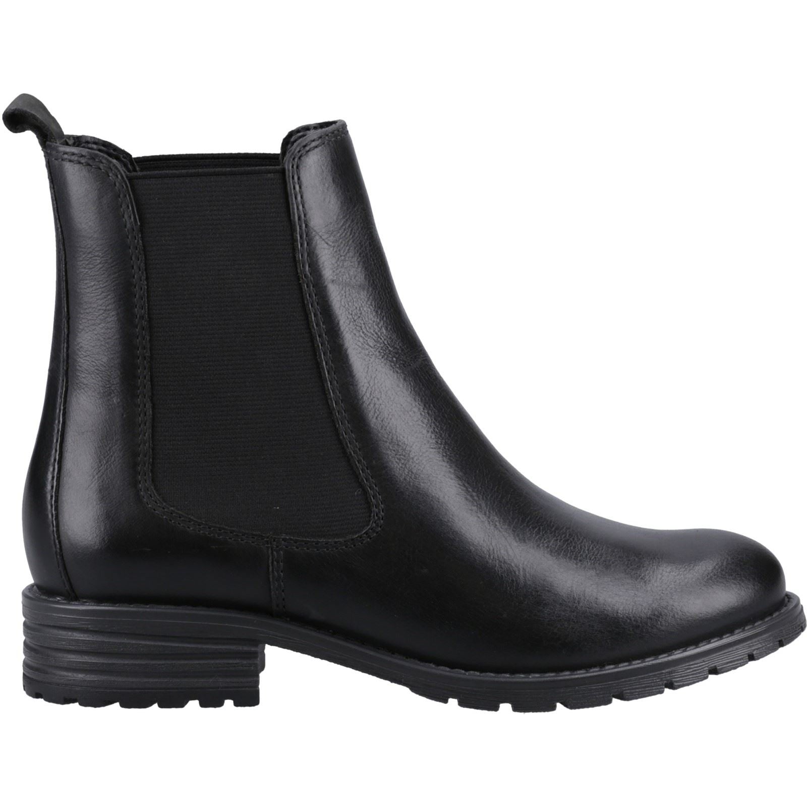 Hush Puppies Priya Leder Damen Schwarze Stiefel