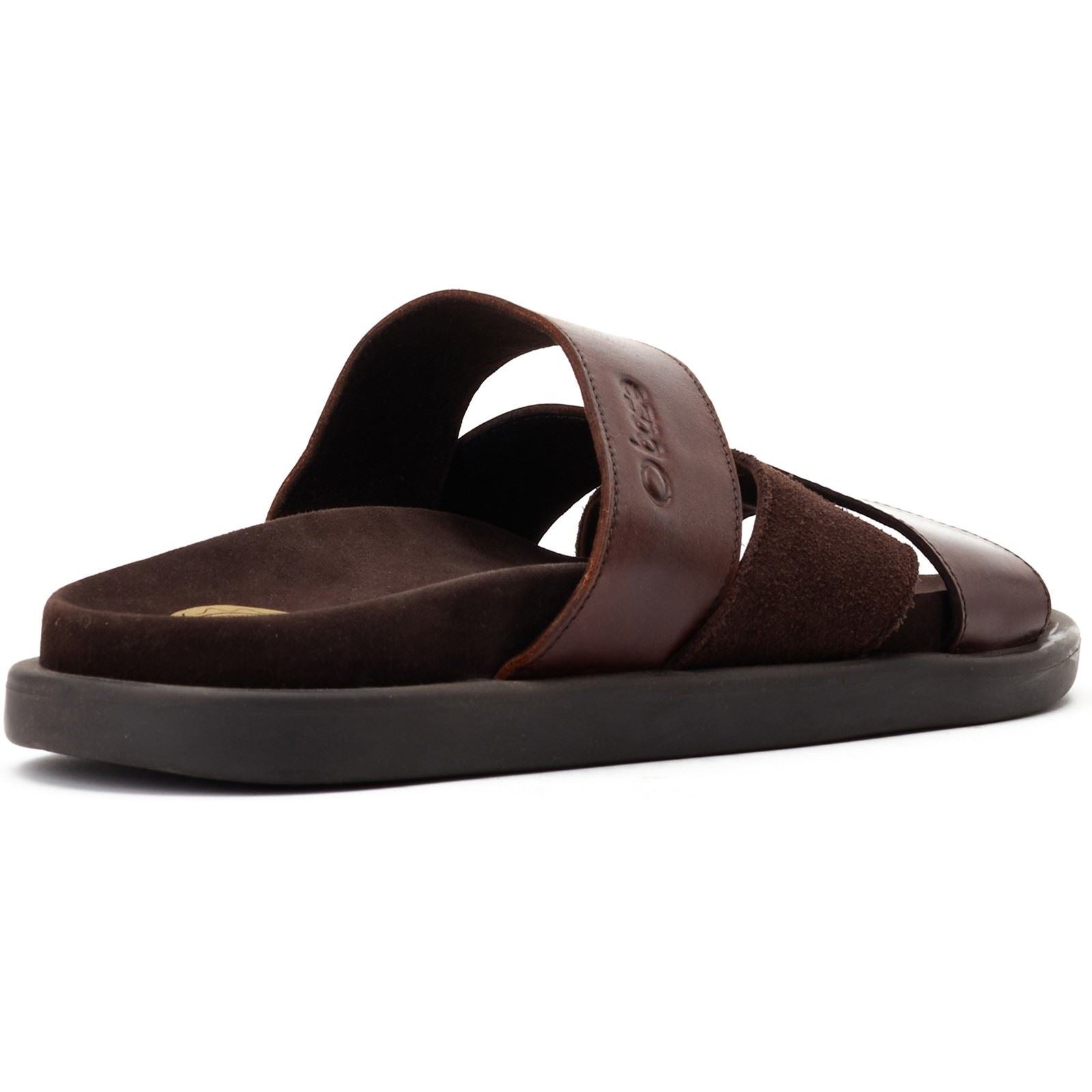 Base London Ponza Leder Herren Dunkelbraune Sandalen