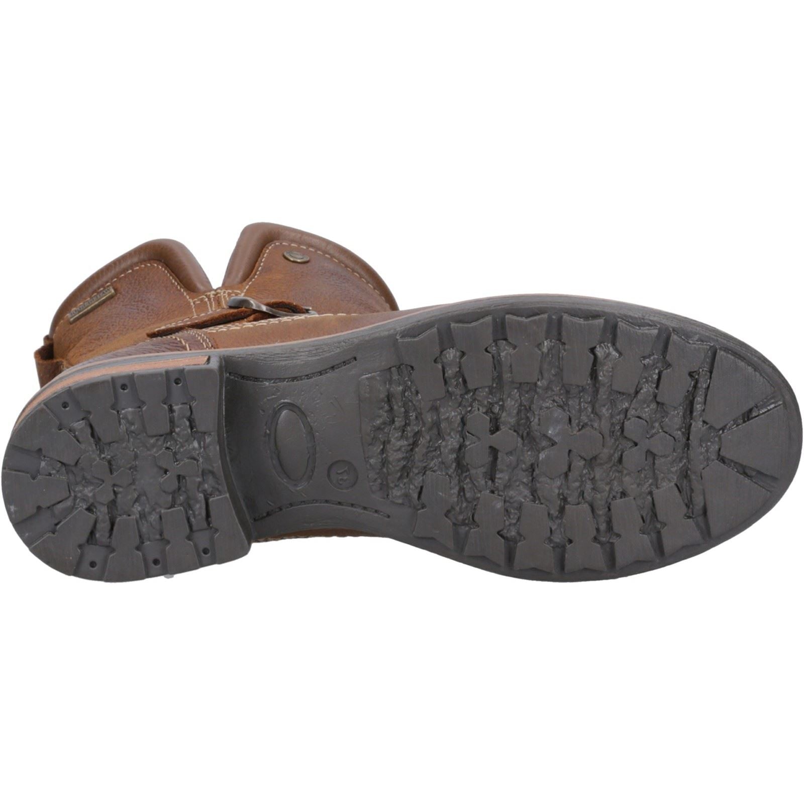 Cotswold Kinsham Damen Winterstiefel aus braunem Leder in der Mitte der Wade