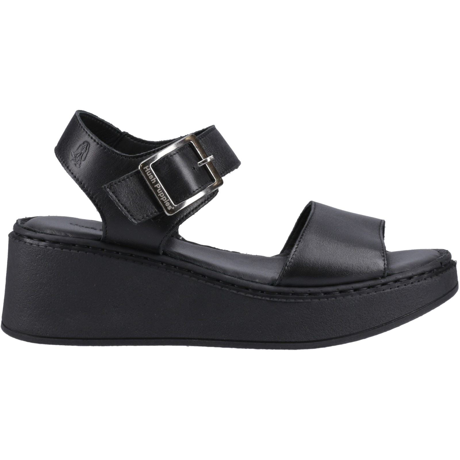 Hush Puppies Beatrix Wedge Damen Keilabsatzschuhe Aus Schwarzem Leder