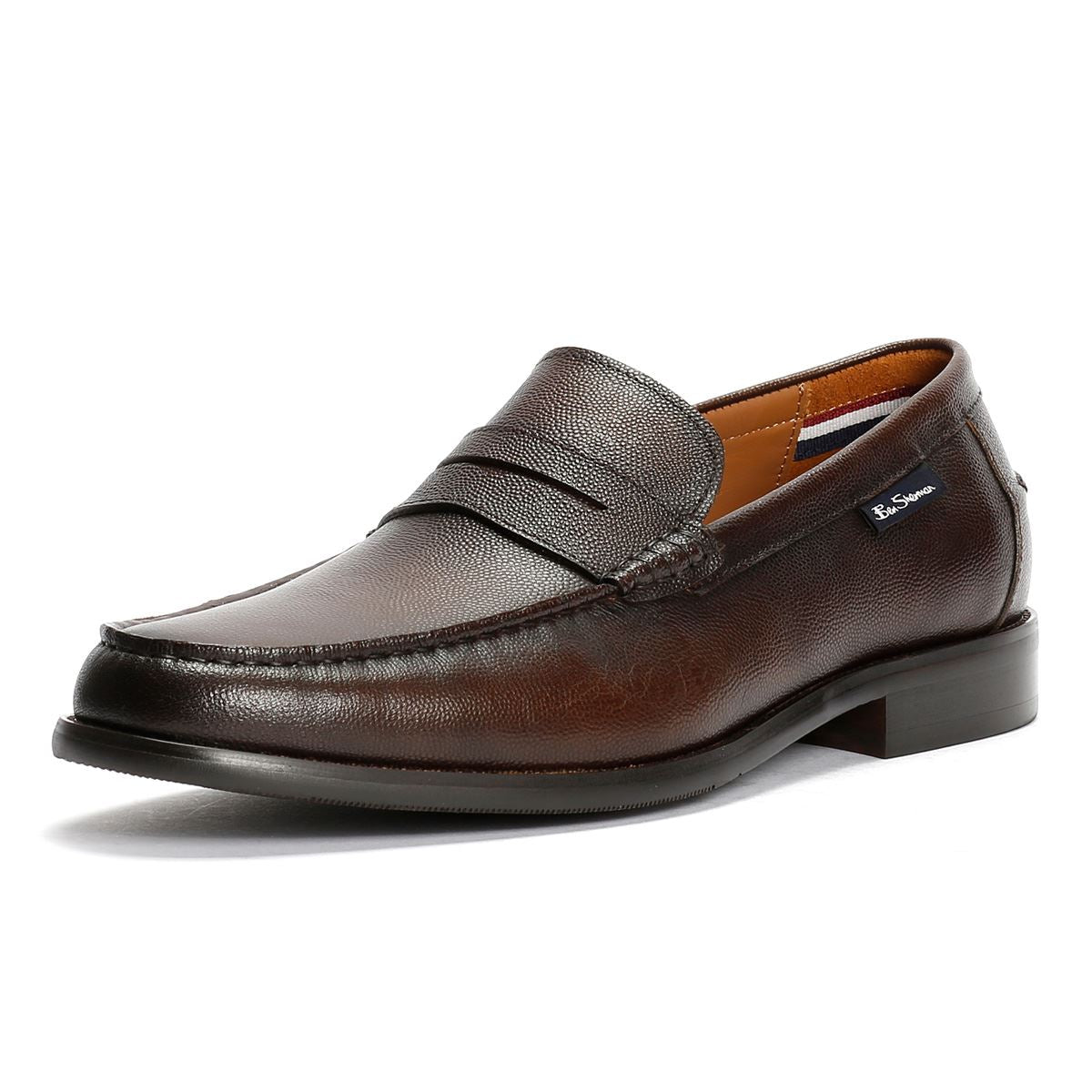 Ben Sherman Hester Leder Herren Braune Slipper