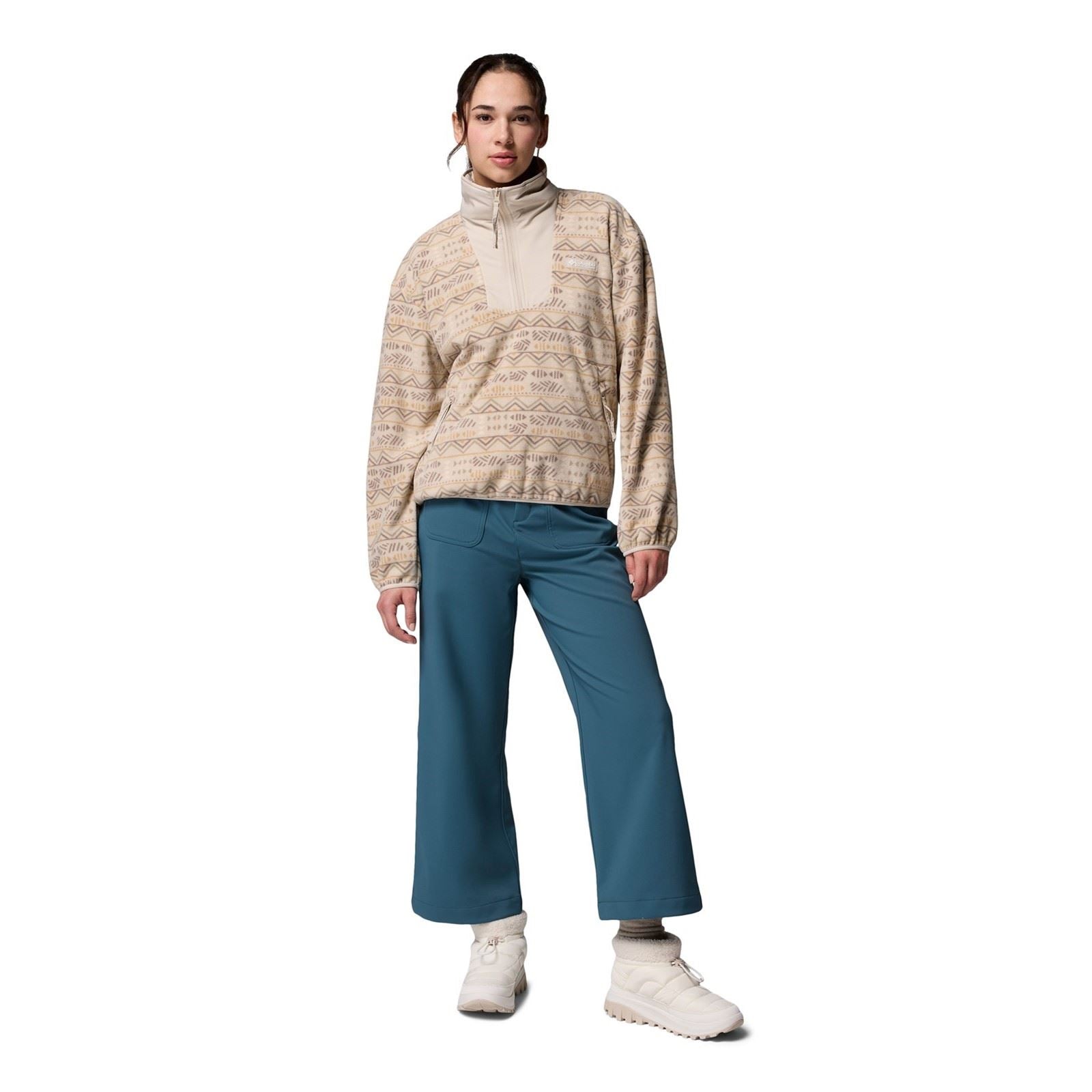Columbia Sequoia Grove Printed Half Zip Polyester Damen Brauner Pullover