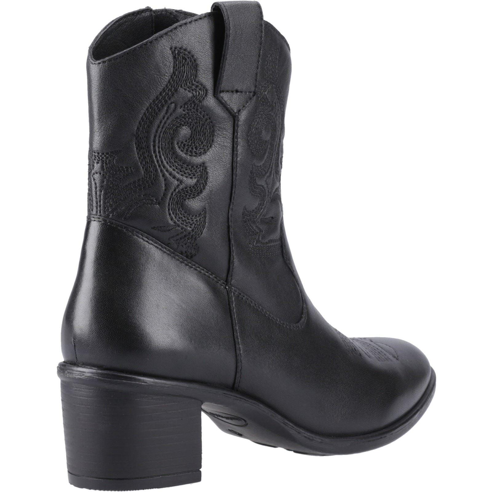 Hush Puppies Wynn Damen Stiefeletten aus schwarzem Leder mit Absatz