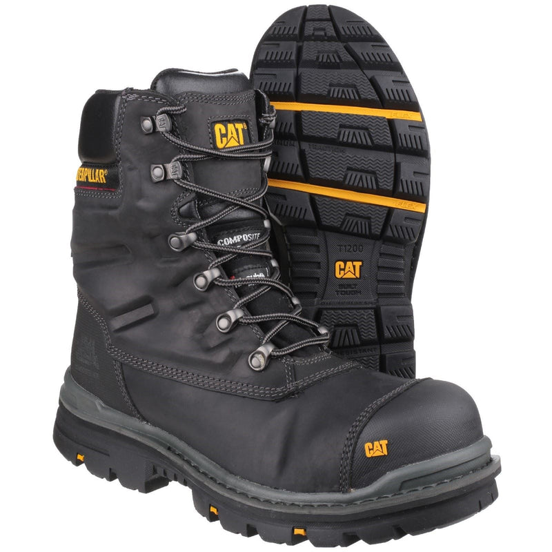 Caterpillar Premier Leder Schwarze Sicherheitsstiefel