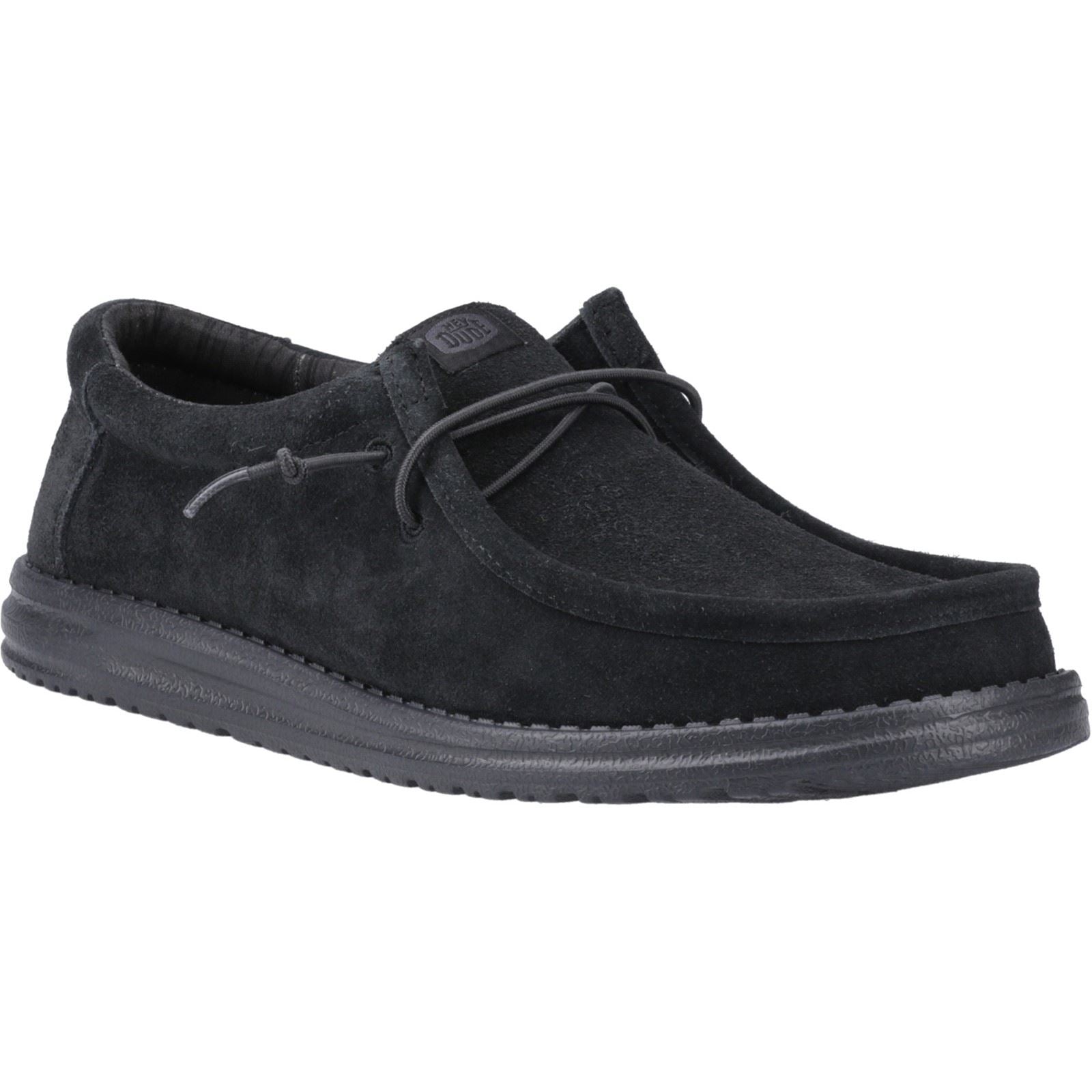 HEYDUDE Wally Suede Wildleder Herren Schwarze Bootsschuhe