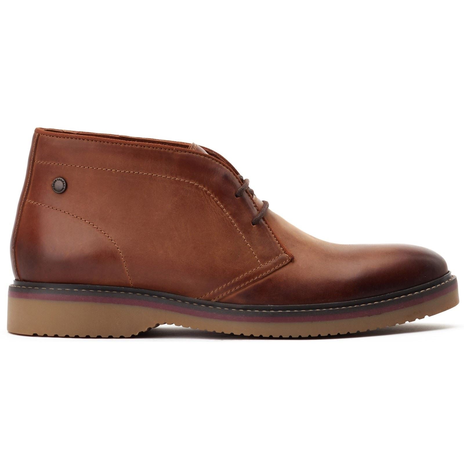 Base London Brody Leder Herren Stiefel In Verbranntem Tan