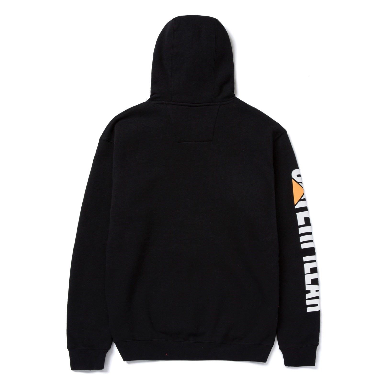 Caterpillar Trademark Banner Baumwolle Herren Schwarzes Kapuzensweatshirt