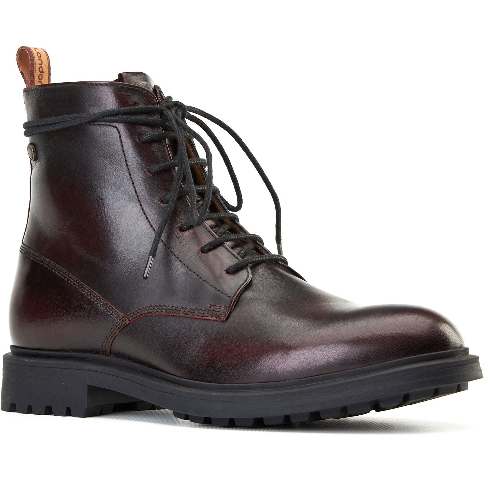 Base London Brunel Herren Weinrote Lederstiefeletten