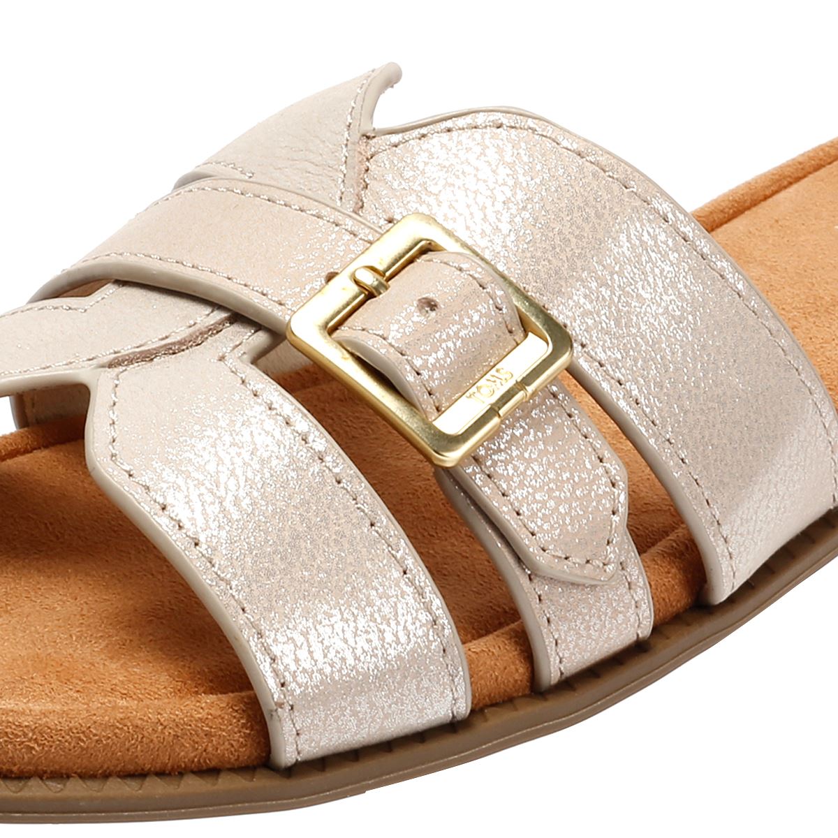 TOMS Sol Mule Leder Damen Gold Sandalen