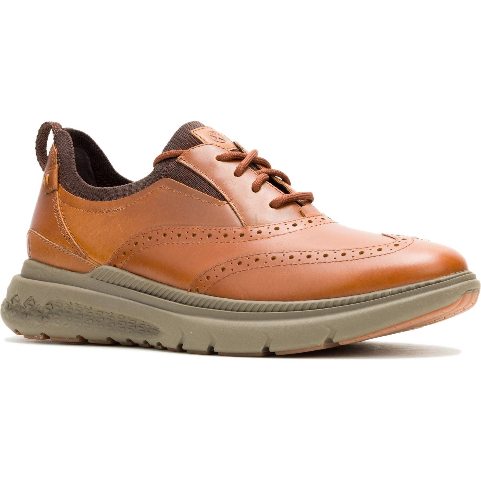Hush Puppies Excel Herrenschuhe aus Leder in Cognac mit Schnürung.