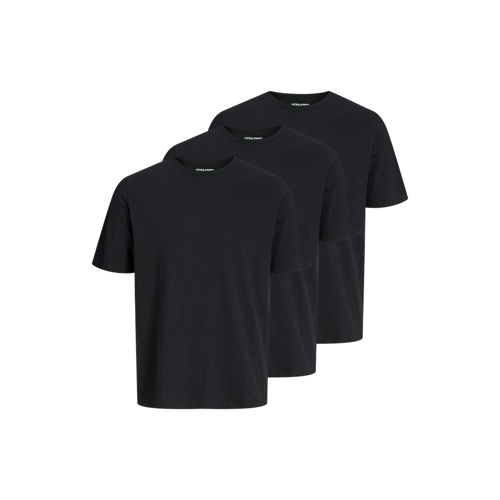 Jack & Jones Under Tee 3er-Pack Baumwoll-Männer Schwarze Farbe Kurzarm T-Shirts