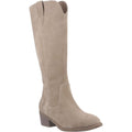Hush Puppies Isabella Frauen Wildleder Stiefel in Taupe mit Absatz bis zum Knie