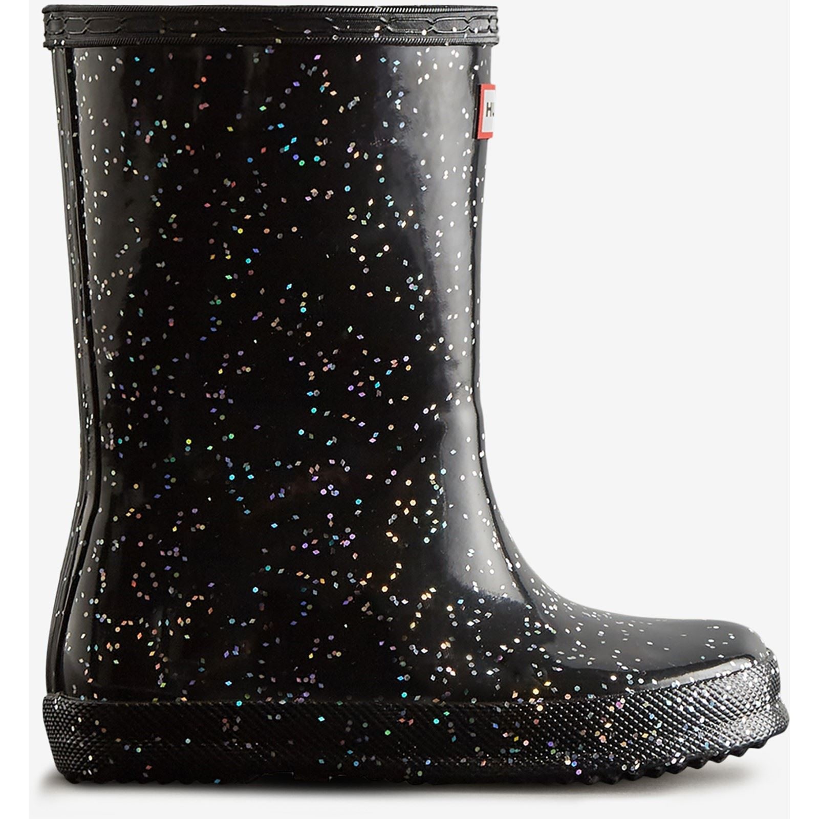 Hunter Kids First Giant Glitter Gummistiefel In Schwarz