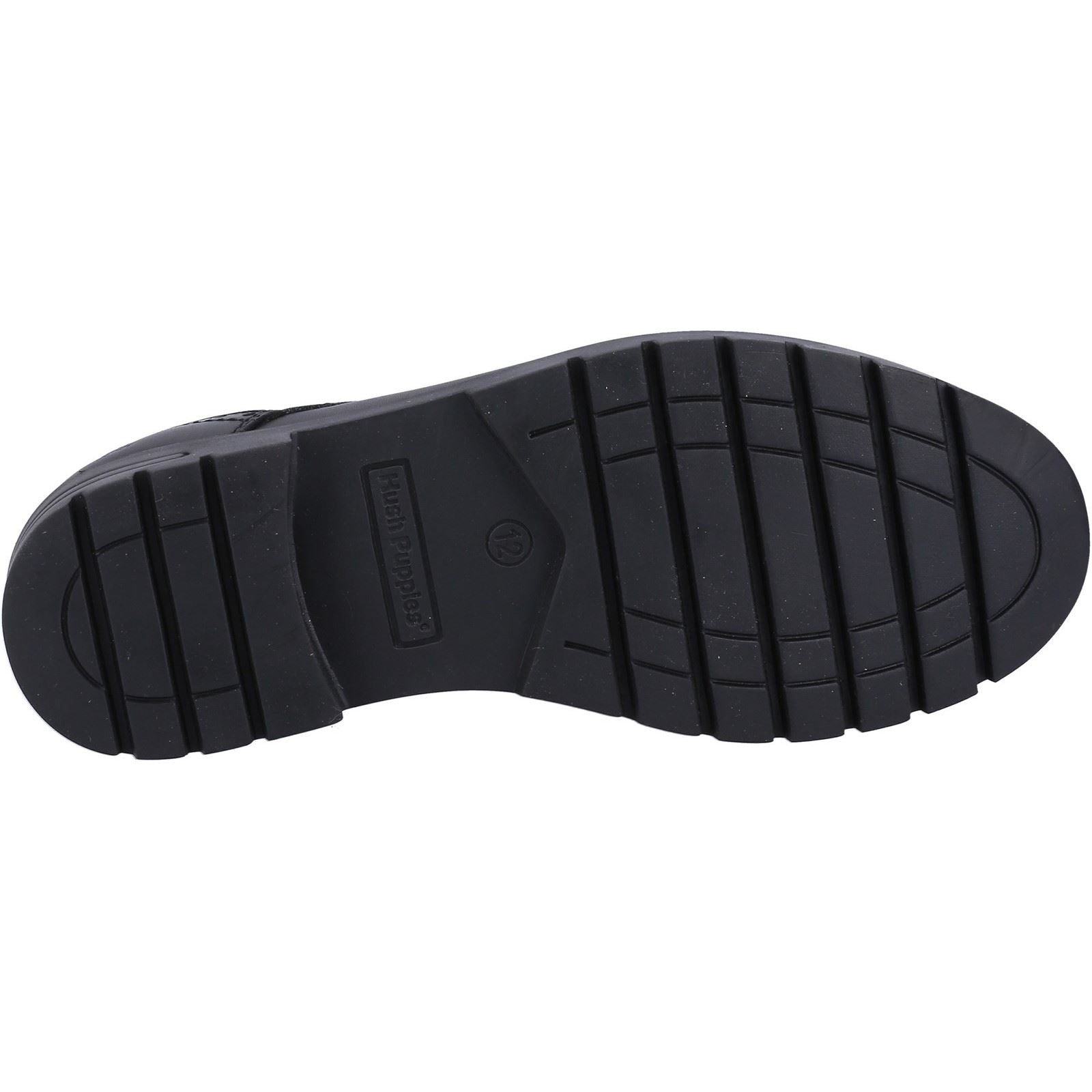 Hush Puppies Jayne Lace Up SNR Mädchenschuhe Aus Schwarzem Leder Mit Schnürung