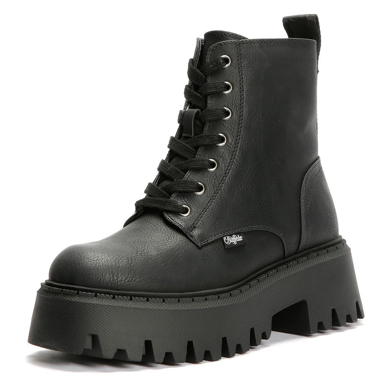 Buffalo Aspen Lace Up Warm Damen Schwarze Farbe Stiefel