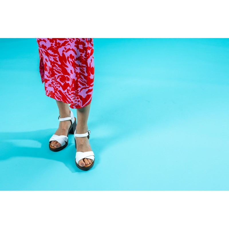 Hush Puppies Georgia Damen Sandalen Aus Weißem Leder