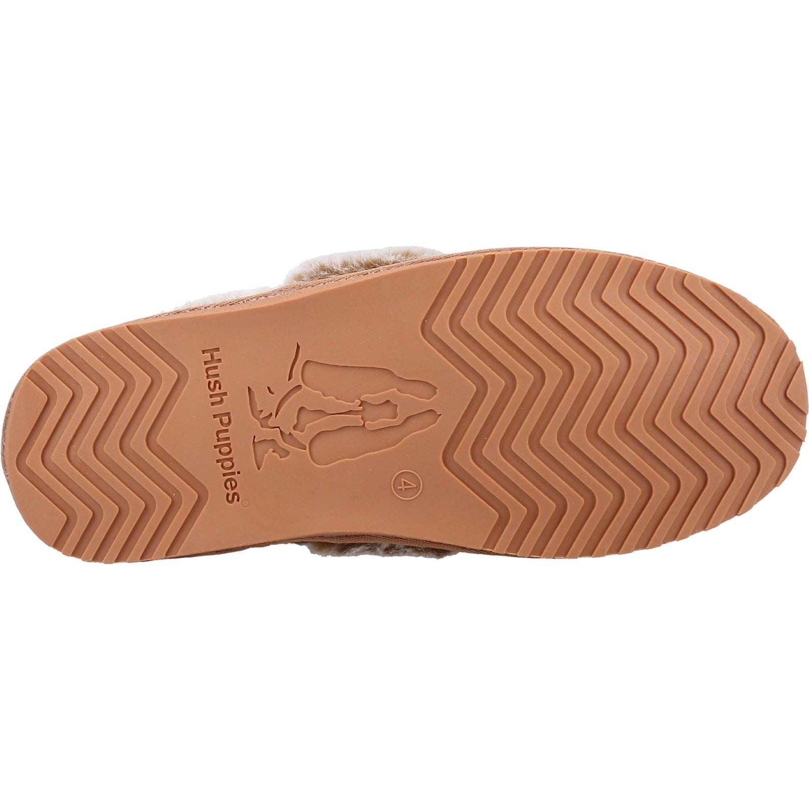Hush Puppies Ariel Wildleder Damen Hausschuhe In Hellbraun
