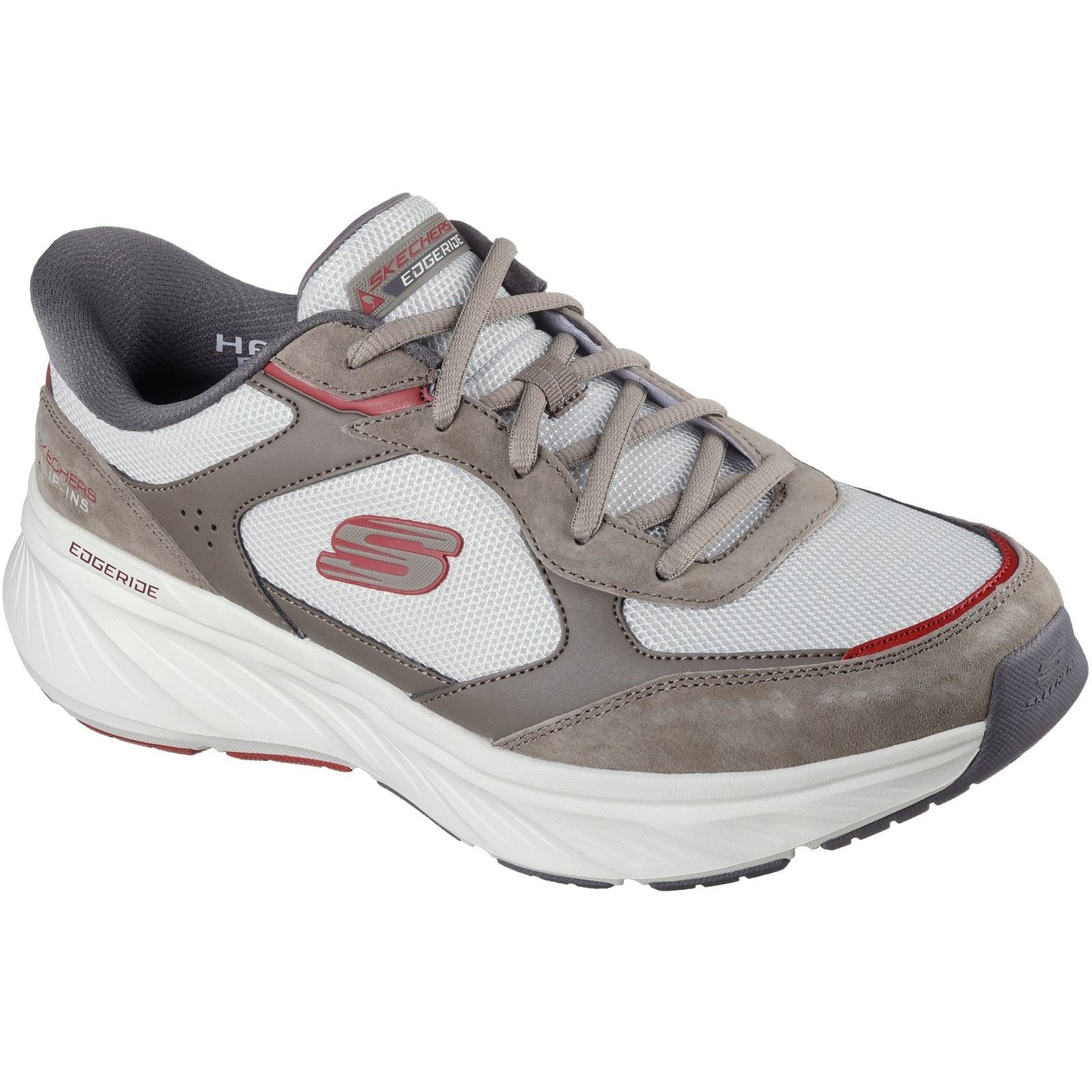 Skechers Edgeride Erlon Herren Sneaker Aus Braunem/mehrfarbigem Leder