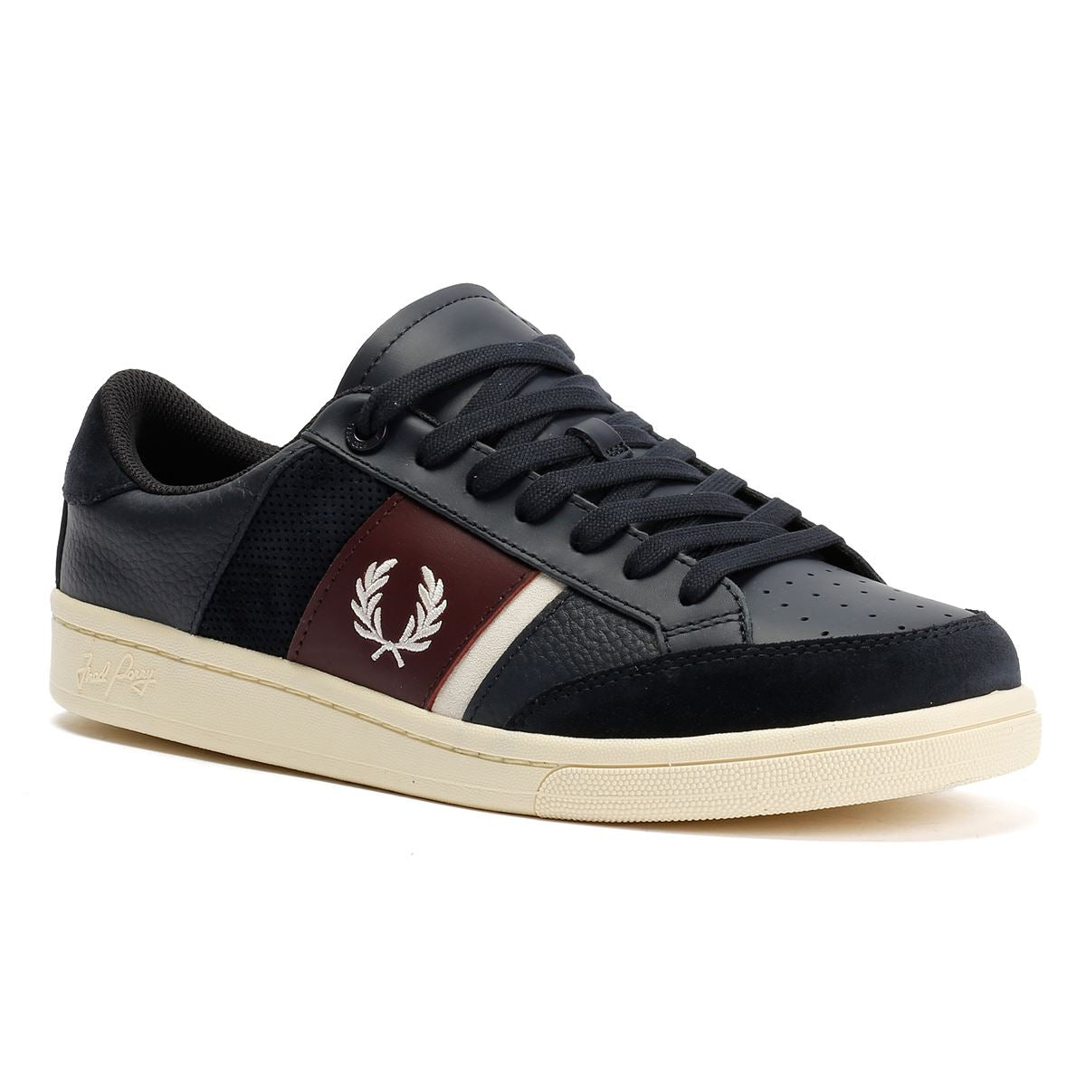Fred Perry B725 Leder Herren Blaue Sneakers