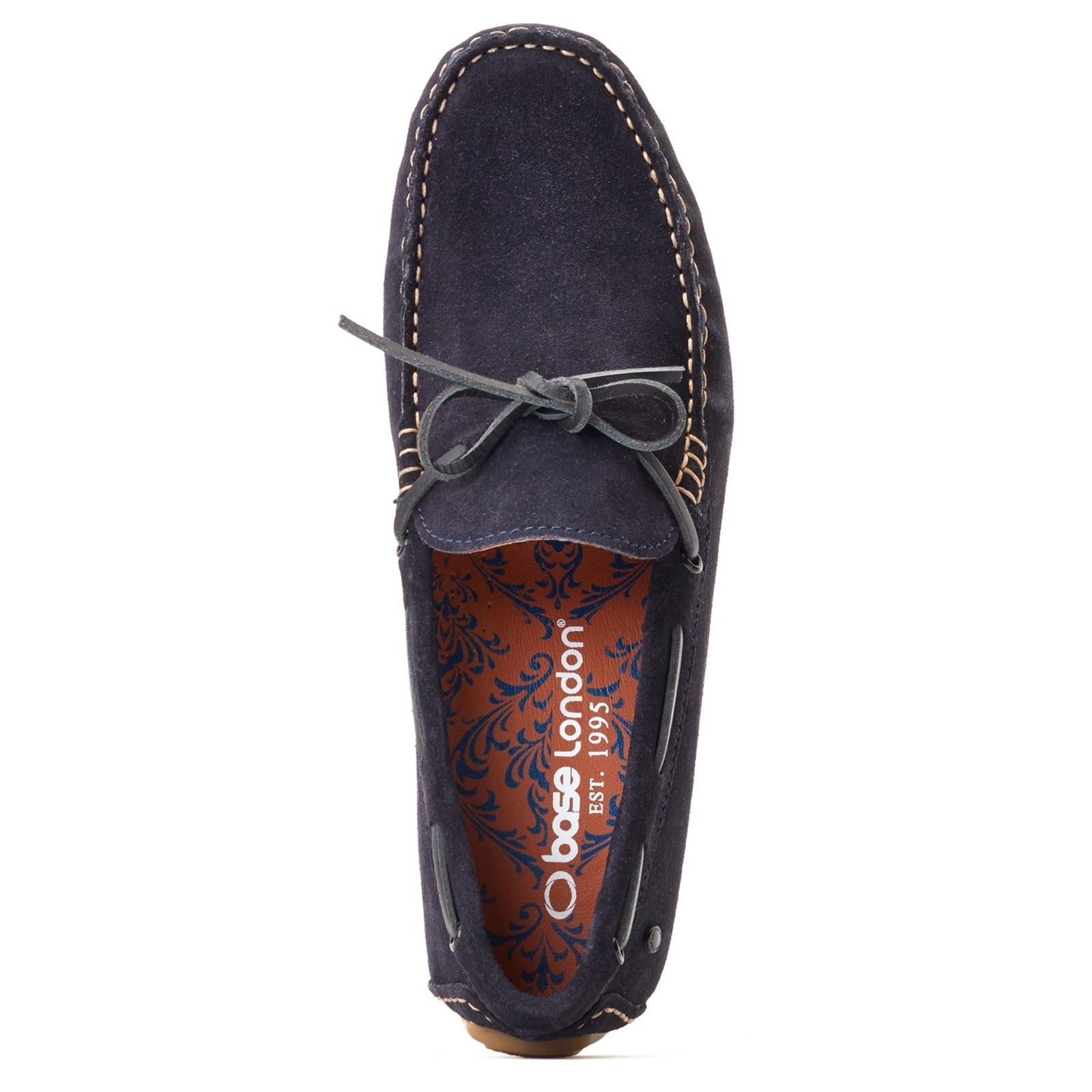 Base London Brooks Leder Herren Marineblaue Loafer