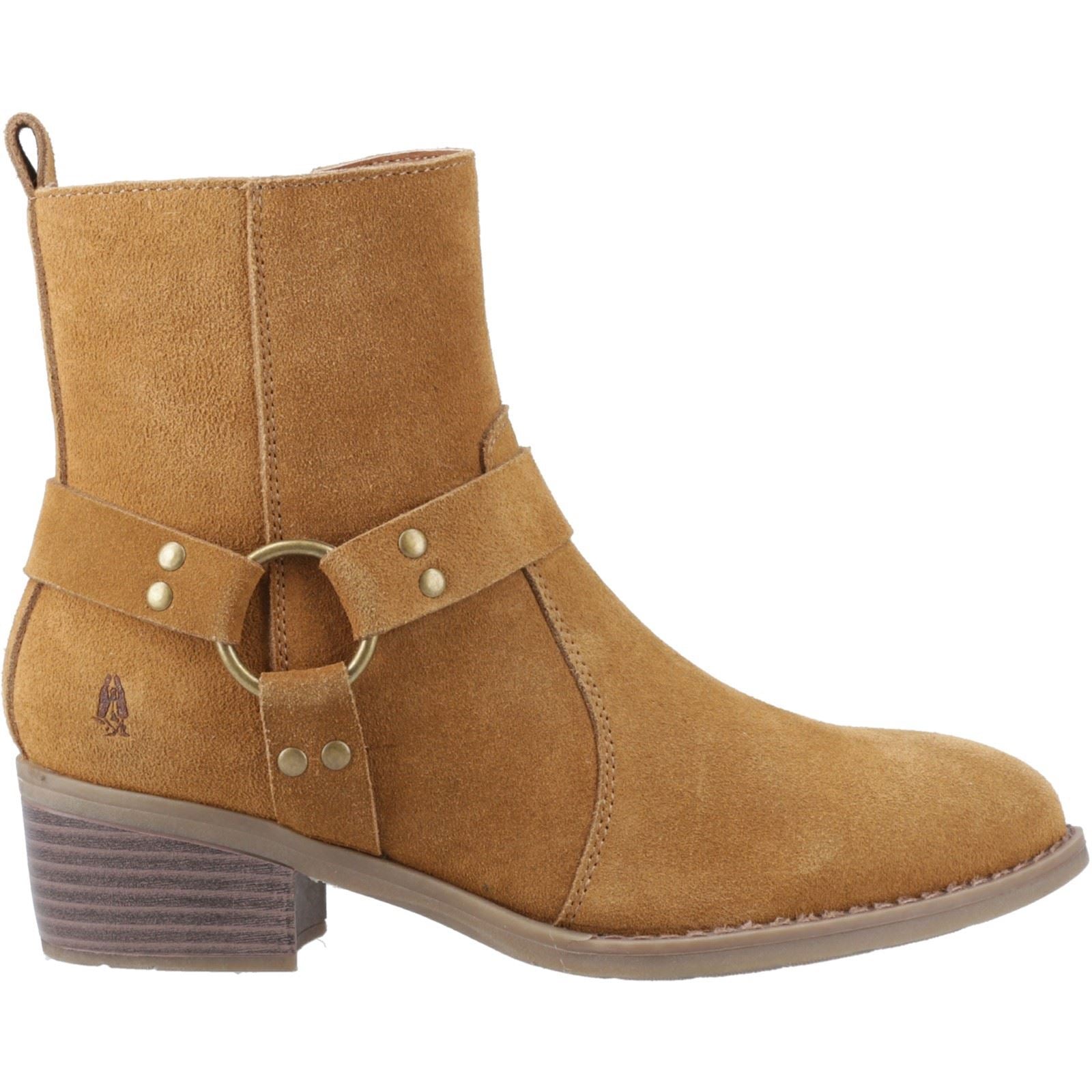 Hush Puppies Iria Damen Wildleder Stiefeletten mit Absatz in Hellbraun