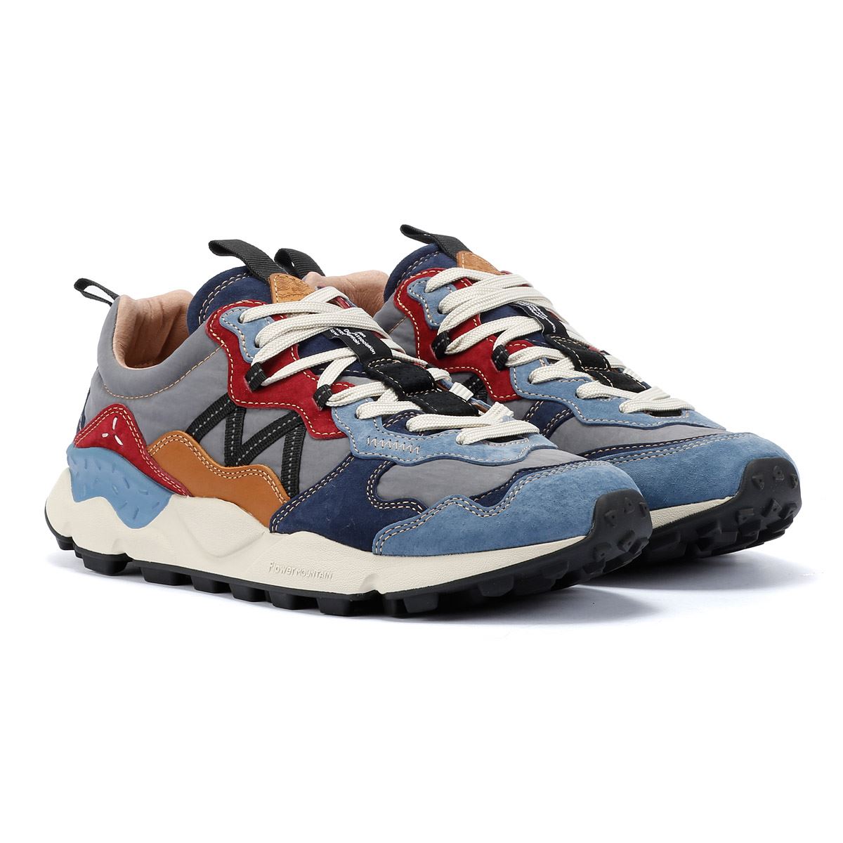Flower Mountain Lenzan Herren Sneaker Aus Blauem Wildleder