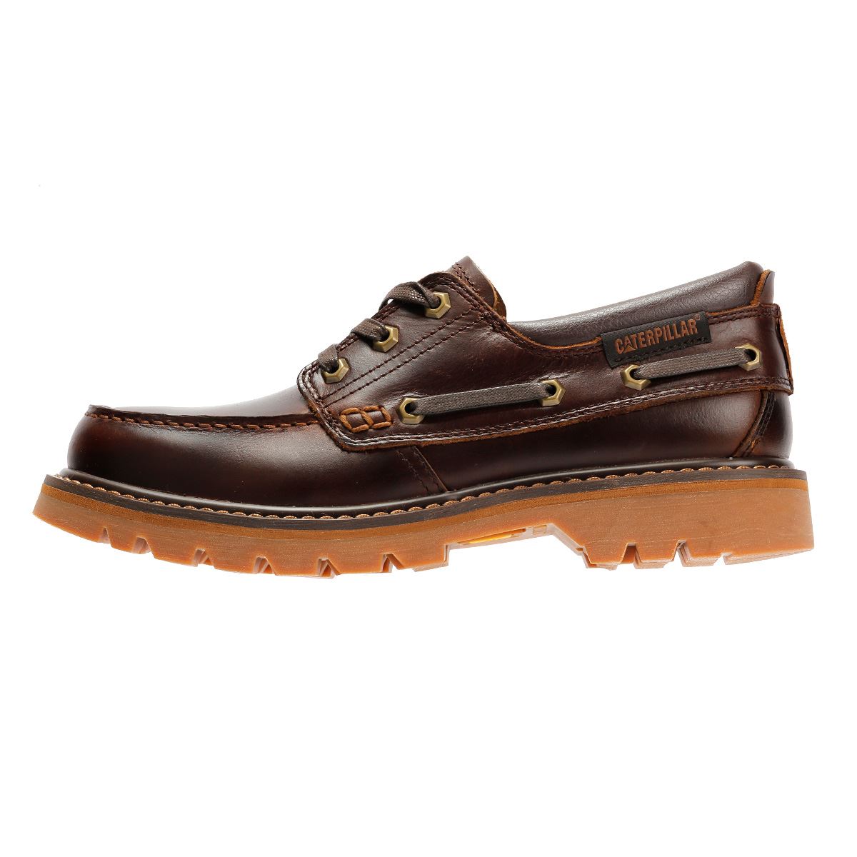 Caterpillar Colorado Boat Lo Herren Leder Braune Schnürschuhe
