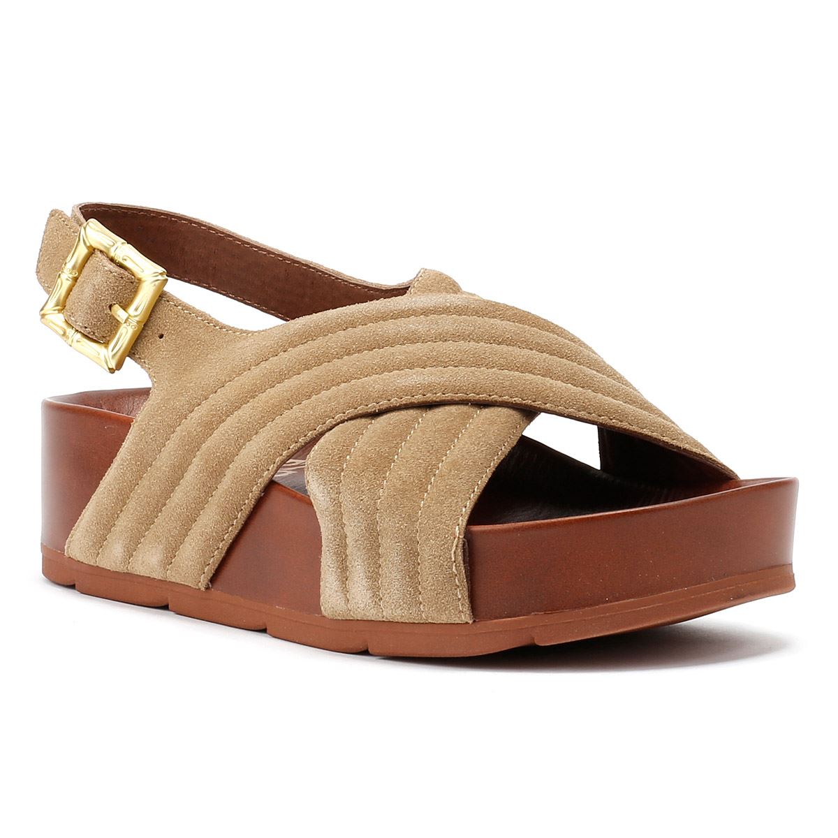 Desert Fleur Sparks Damen Sandalen Aus Veloursleder In Beige