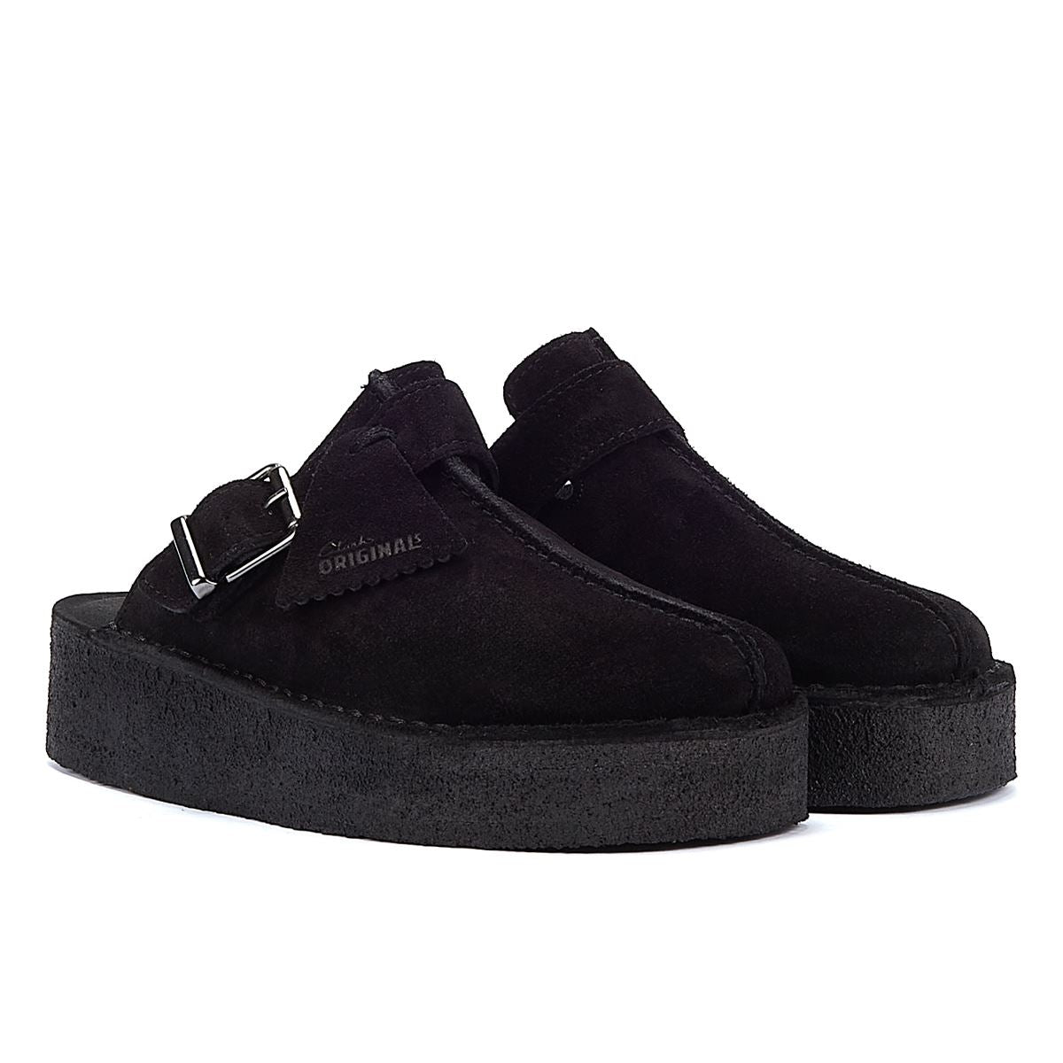 Clarks Originals Wedge Mule Damen Schwarze Farbe Wildleder Clogs