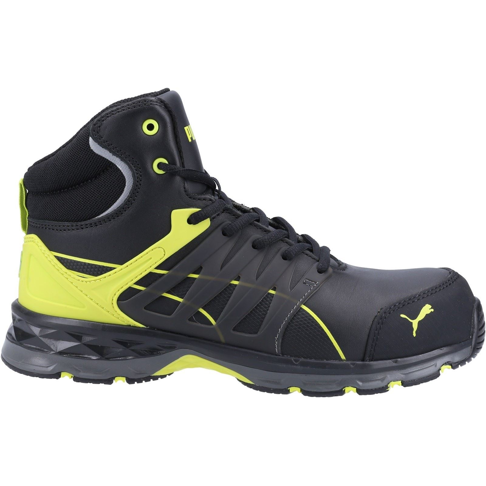 Puma Safety Velocity Zwei Punkt Null Mid S3 Leder Gelbe Sicherheitsschuhe