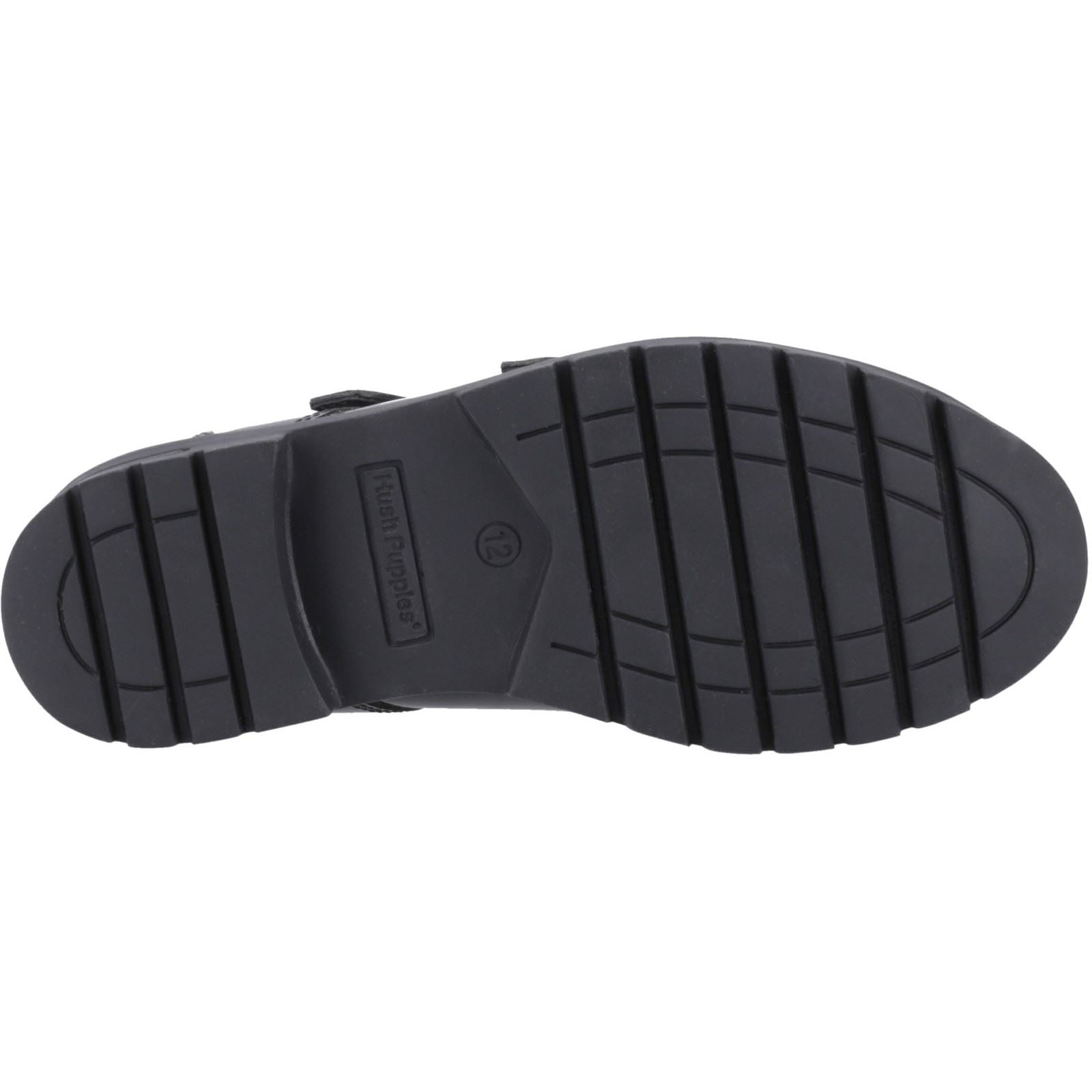 Hush Puppies Ella Patent Junior Mädchenschuhe Aus Schwarzem Leder