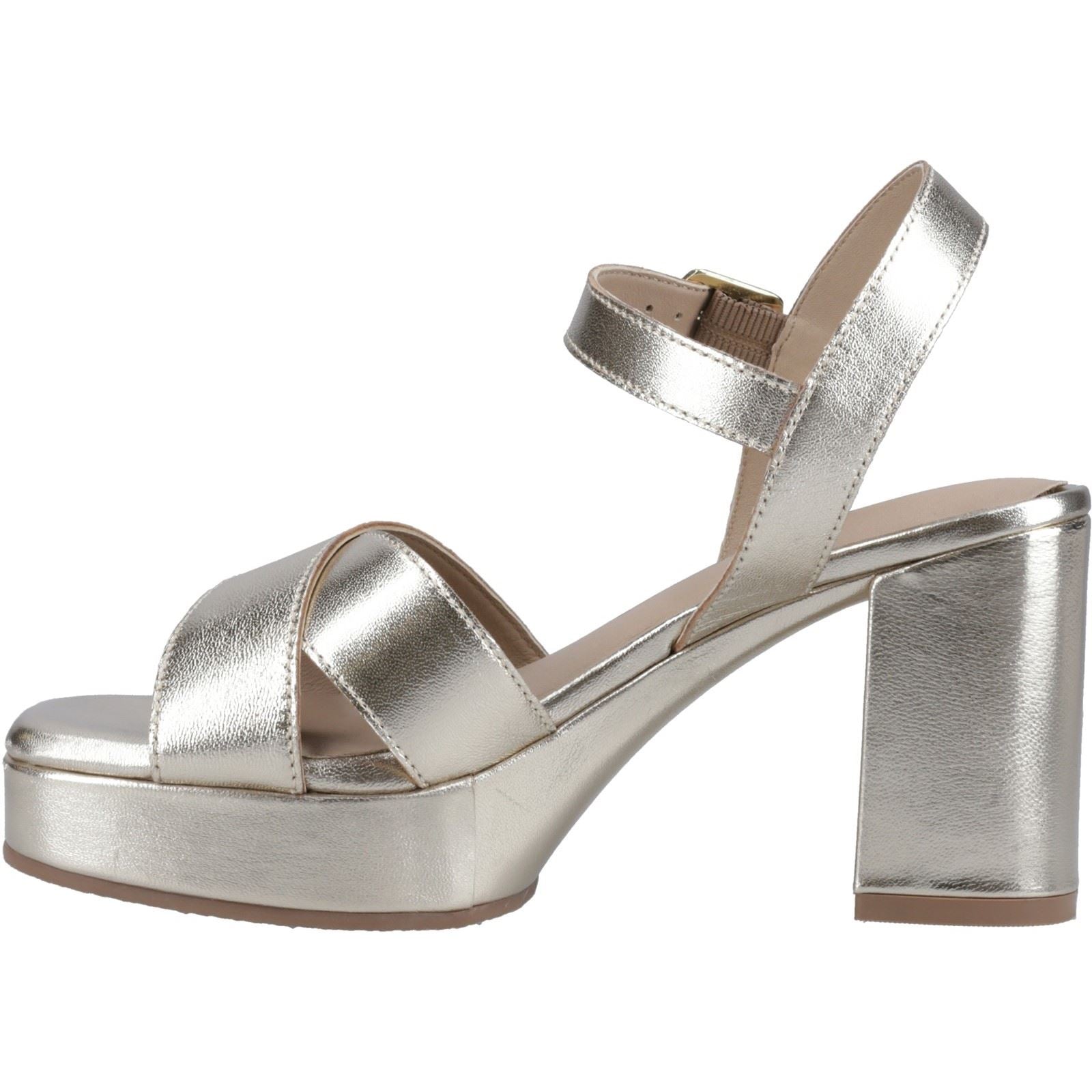 Hush Puppies Ophelia Leather Heel Damen Sandalen aus Wildleder in Gold