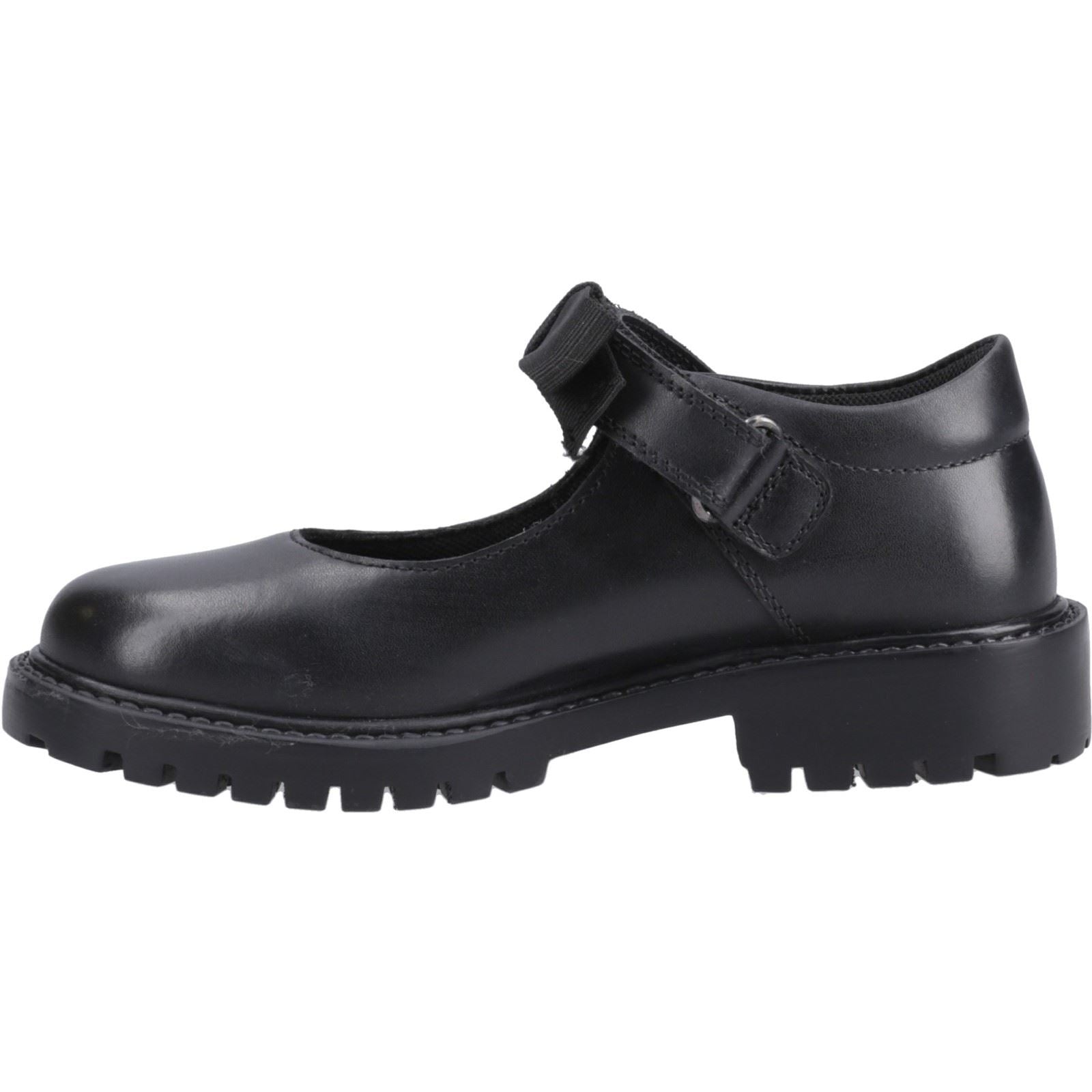 Hush Puppies Astrid Bow Mädchenschuhe Aus Schwarzem Leder