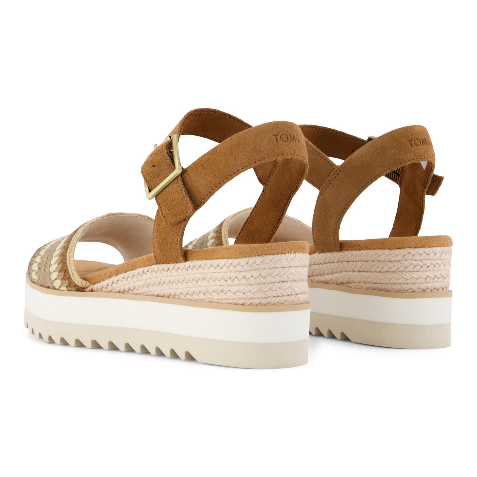 TOMS Diana Wedge Leder Damen Dunkelbeige Sandalen