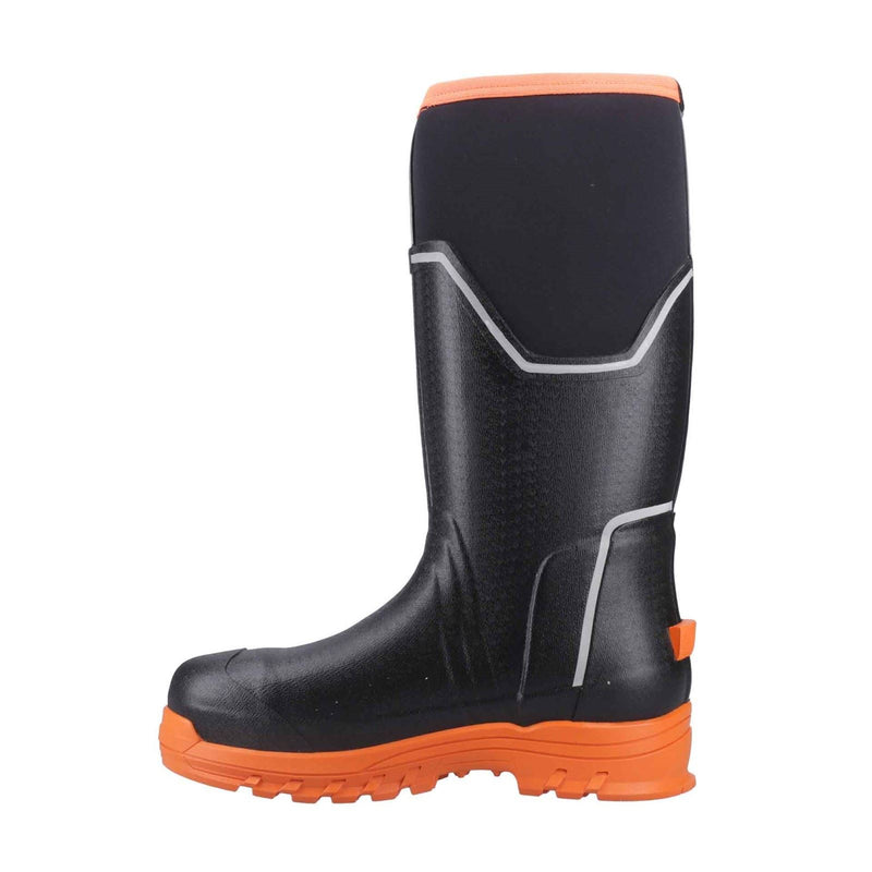 Muck Boots Grit S5 Herren Gummistiefel Schwarz/Orange