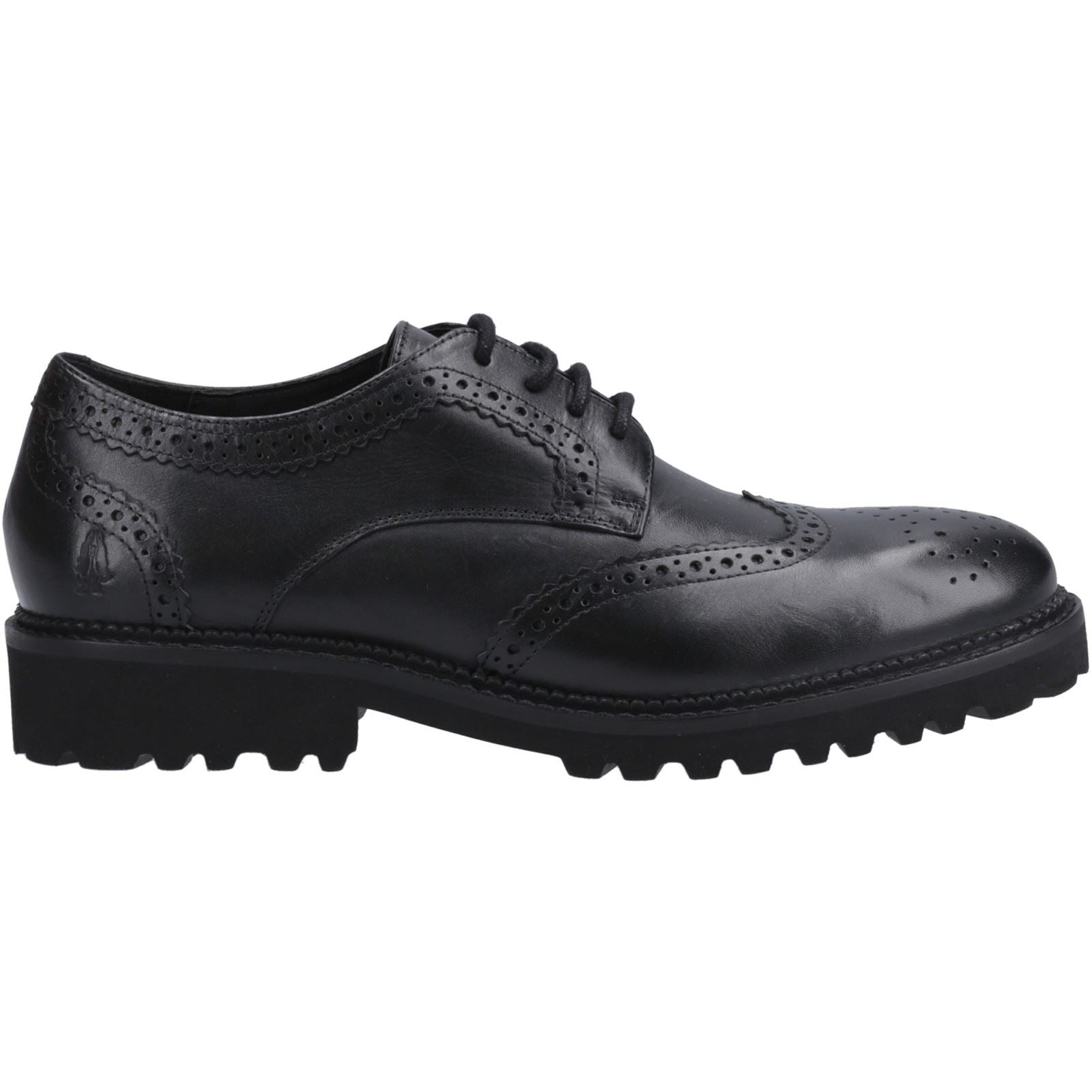 Hush Puppies Gabi Lace Up Mädchen Brogues Aus Schwarzem Leder