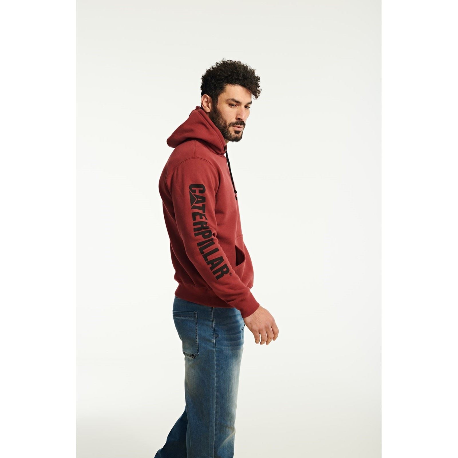 Caterpillar Trademark Banner Baumwolle Herren Roter Kapuzenpullover