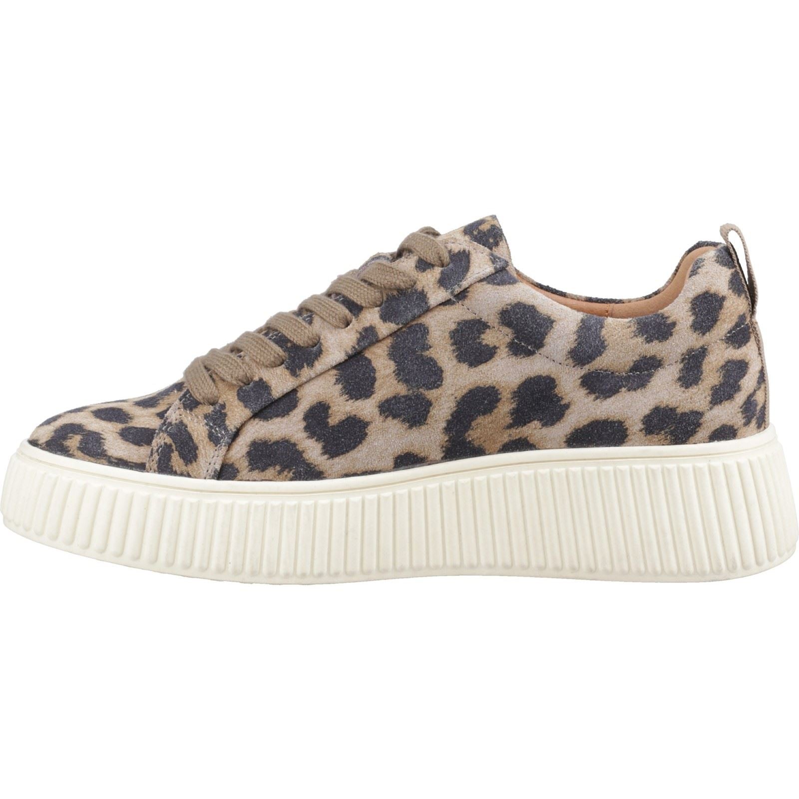 Hush Puppies Harlow Suede Damen Sneaker aus Wildleder mit Leopardenmuster