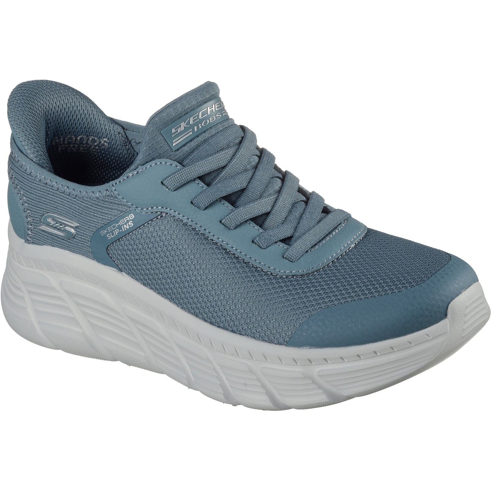Skechers BOBS Flex Hi Linear Force Damen Sneaker aus Stoff in Schiefergrau