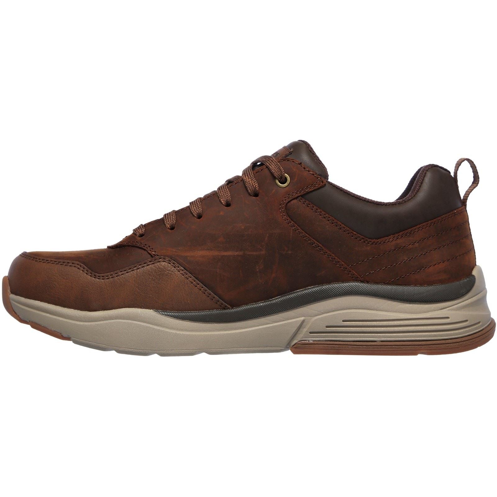 Skechers Benago Hombre Herren Dunkelbraune Sneaker